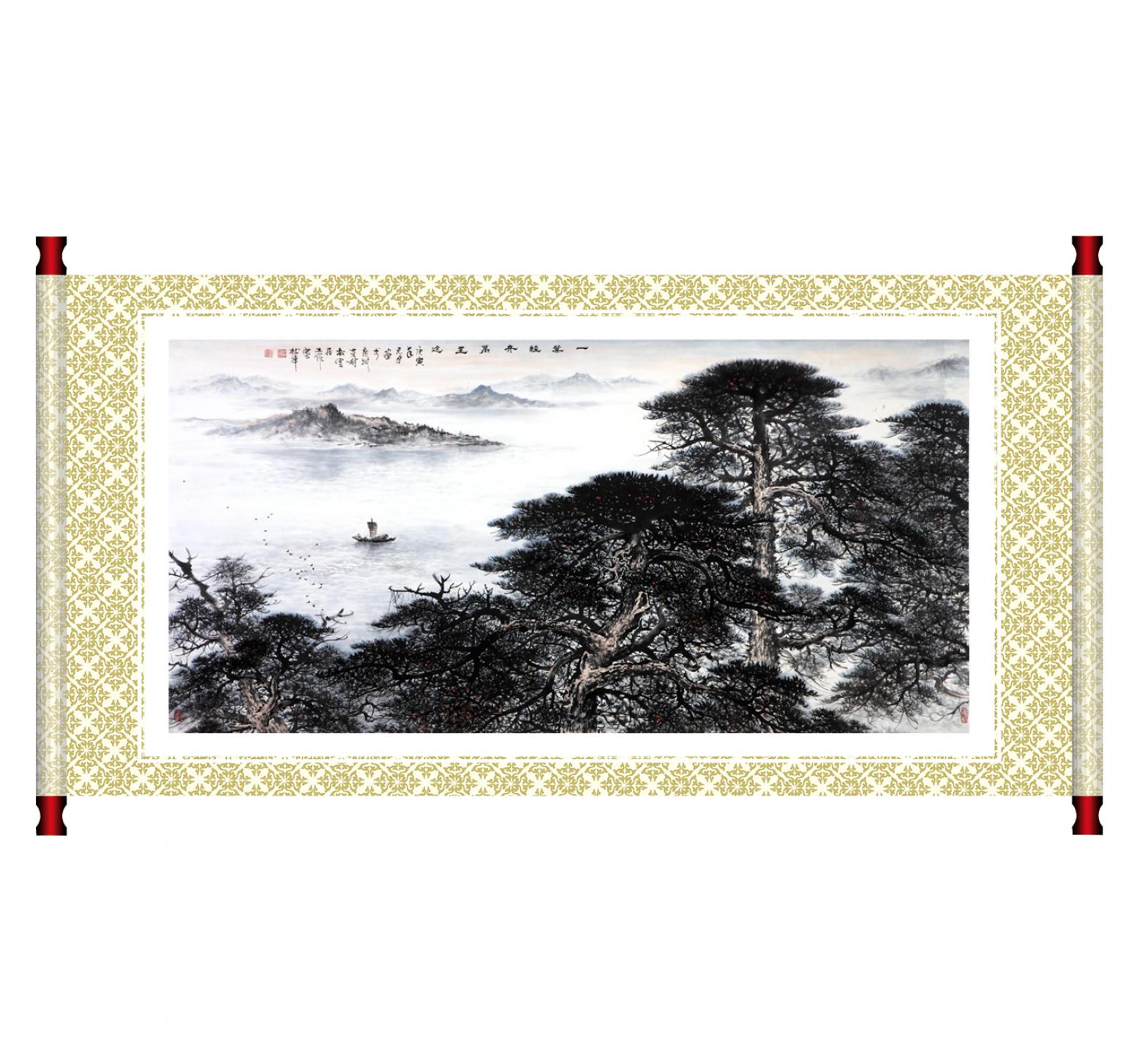 罗树辉国画作品《【一叶轻舟万里途】作者罗树辉》【图1】