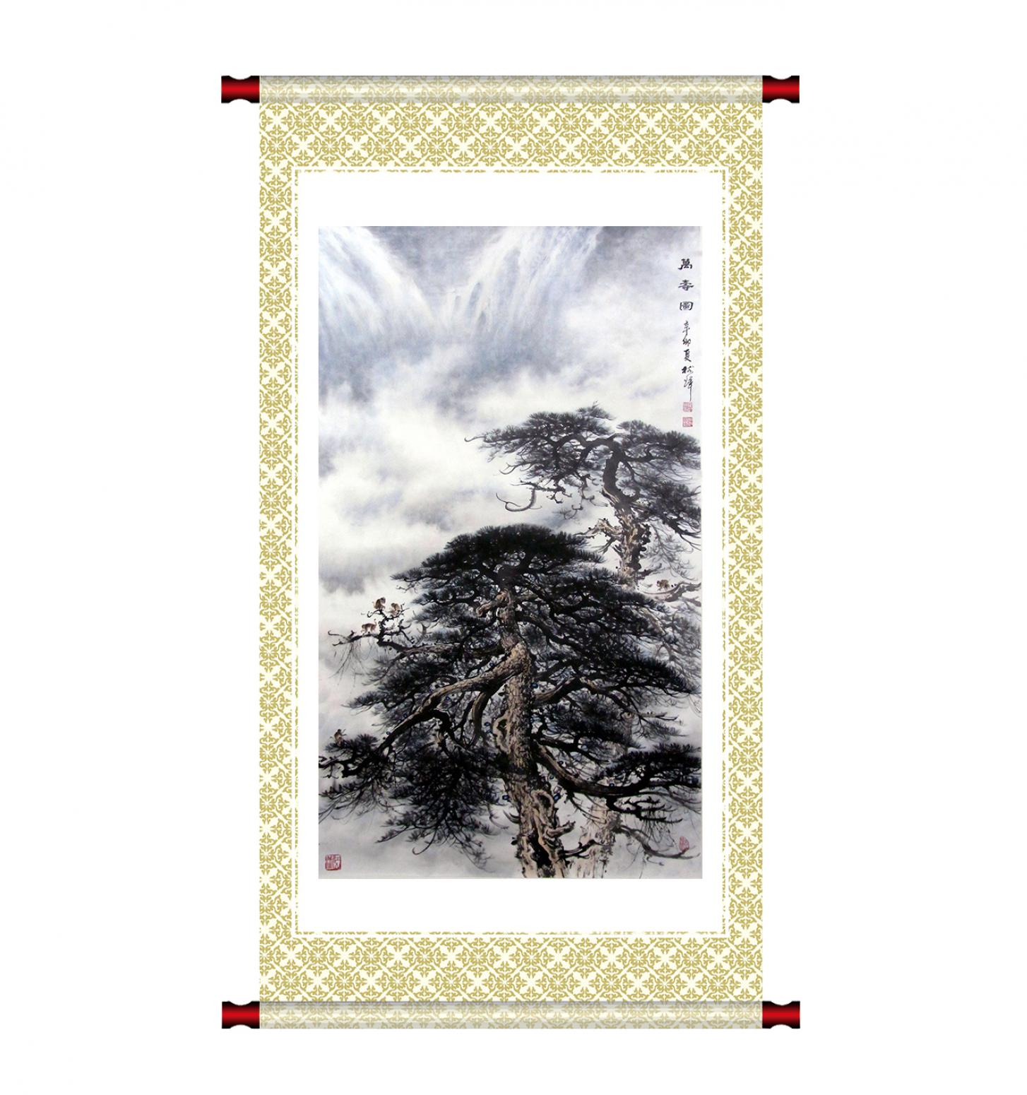 罗树辉国画作品《【万寿图】作者罗树辉》【图1】