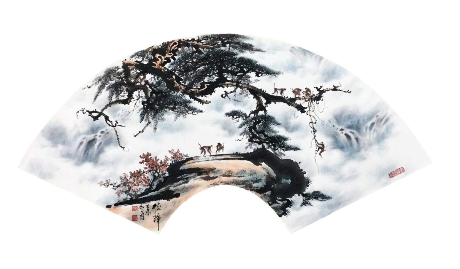 罗树辉国画作品《【扇面之一】作者罗树辉》【图0】