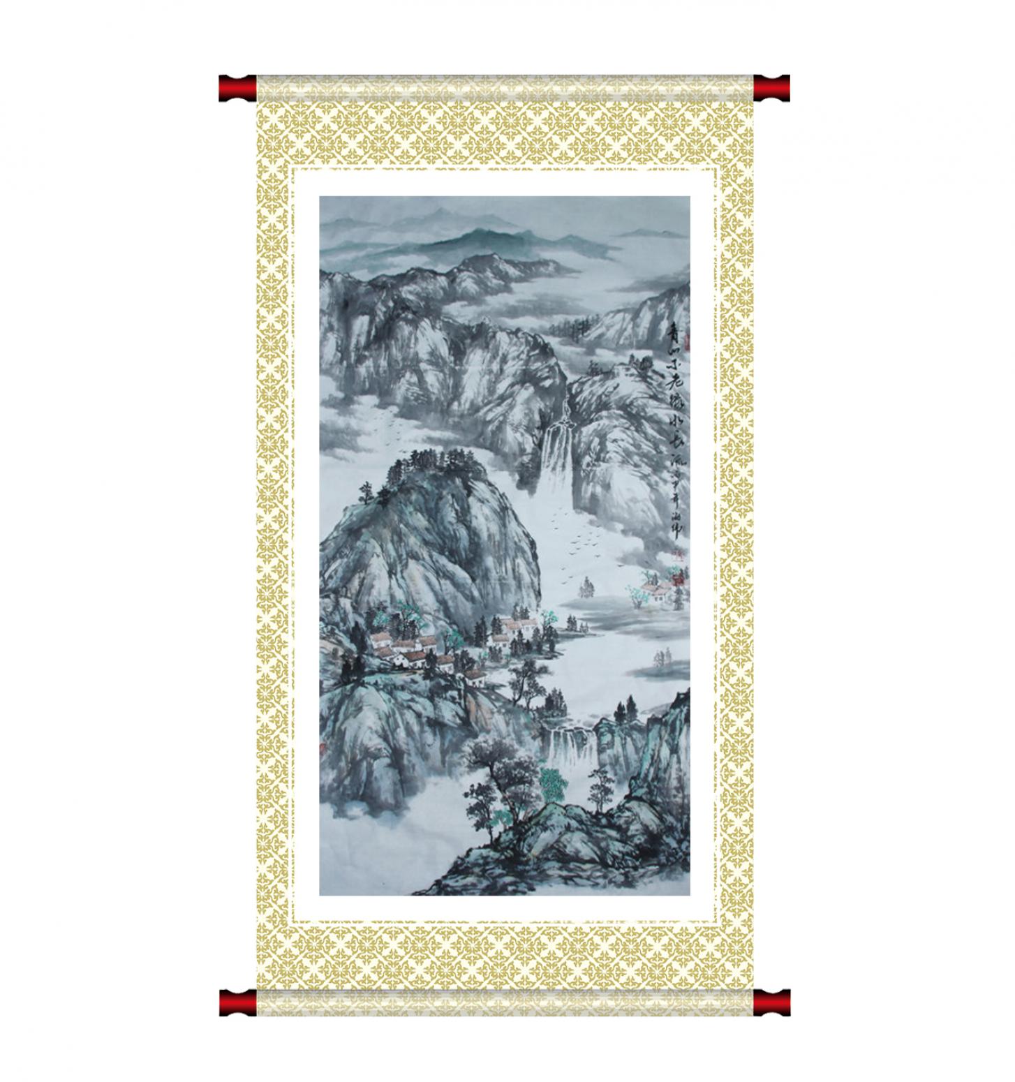 马海伟国画作品《【青山不老绿色流】作者马海伟》【图1】