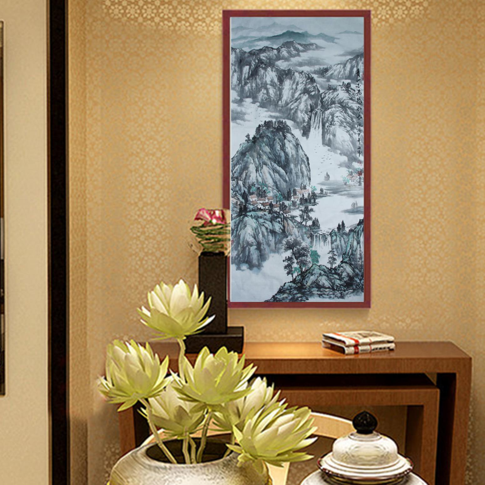 马海伟国画作品《【青山不老绿色流】作者马海伟》【图3】