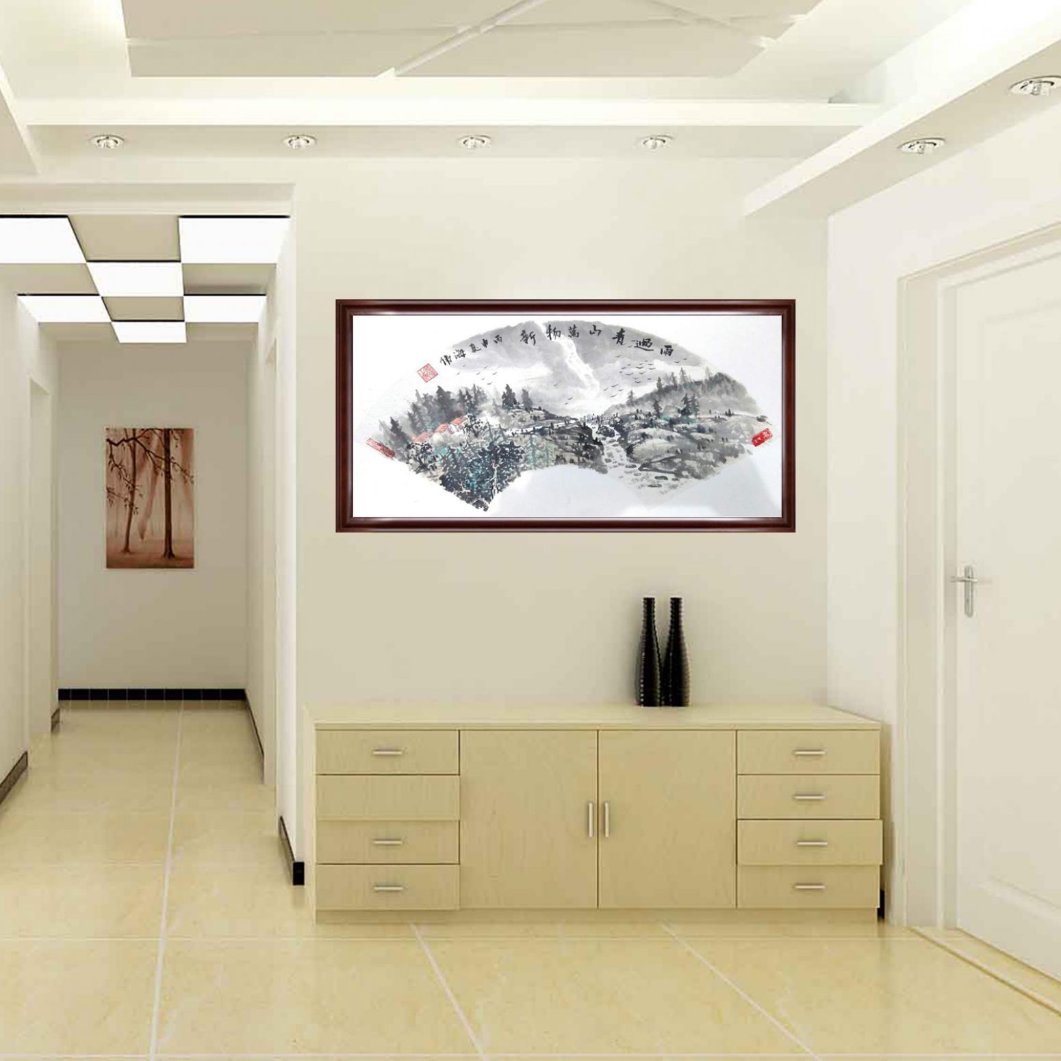 马海伟国画作品《【雨过春山万物新】作者马海伟》【图3】