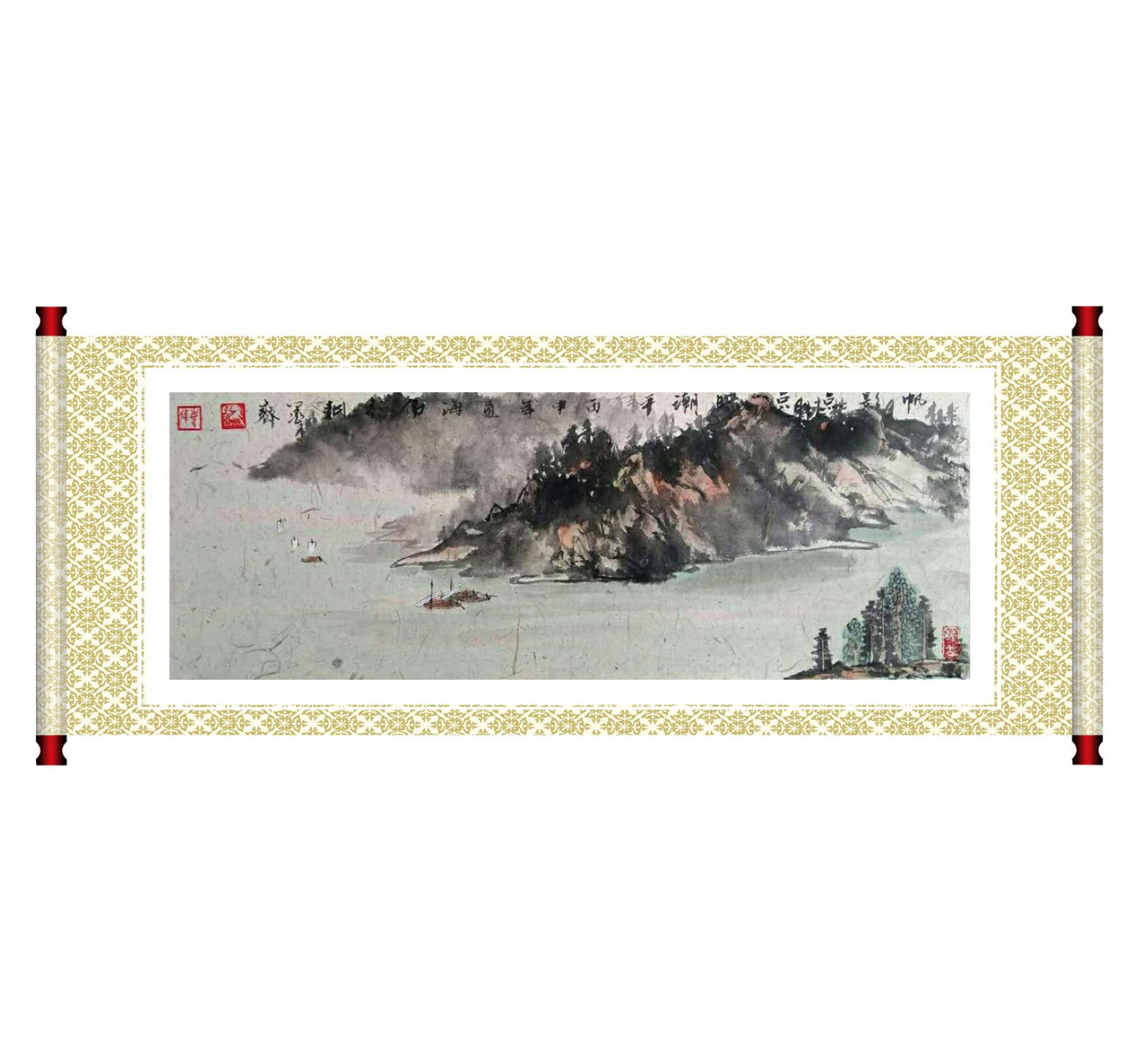 马海伟国画作品《【野舟】作者马海伟》【图1】