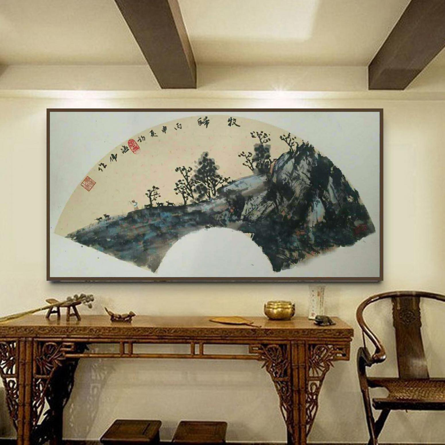 马海伟国画作品《【牧归】作者马海伟》【图3】