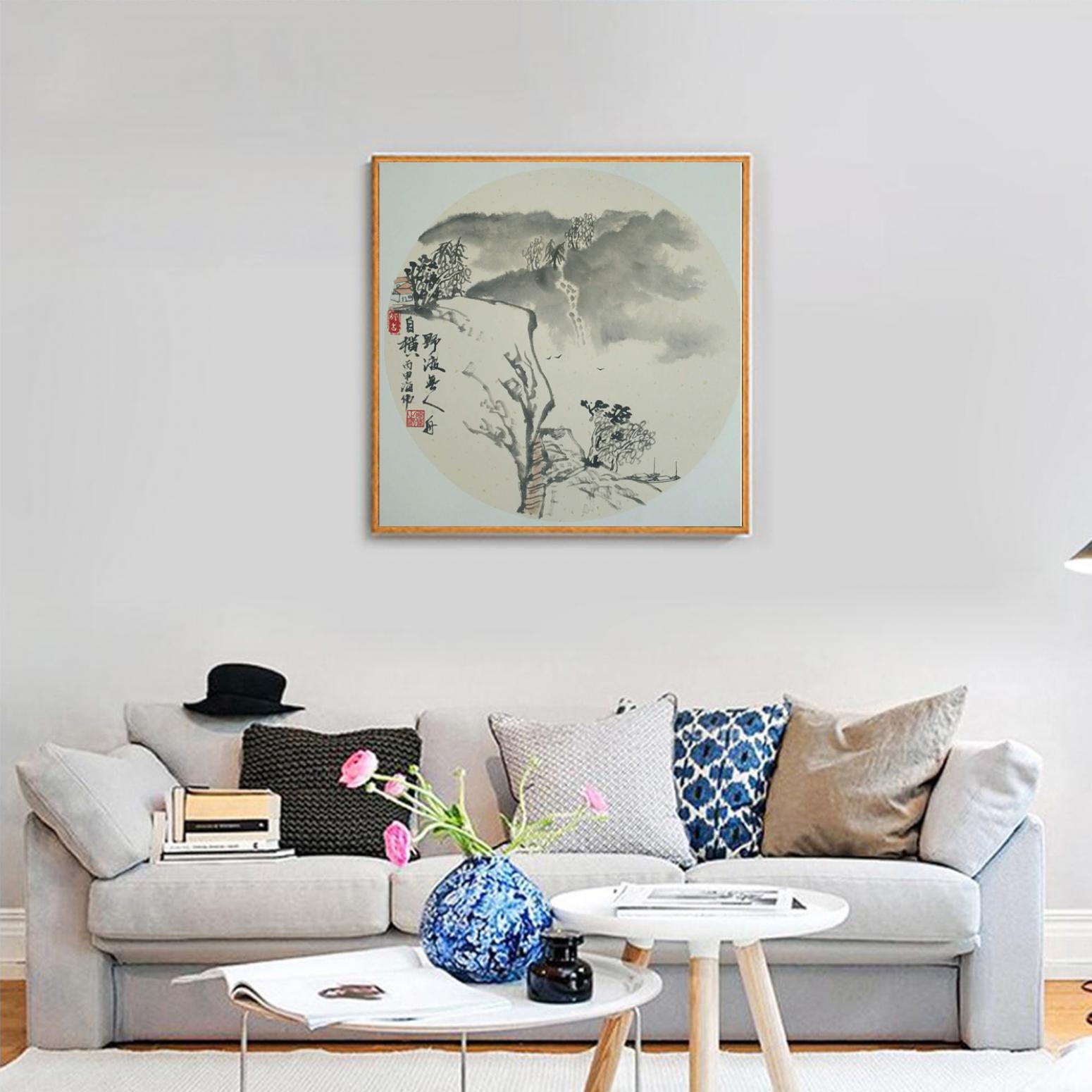 马海伟国画作品《【野渡无人舟自横】作者马海伟》【图3】