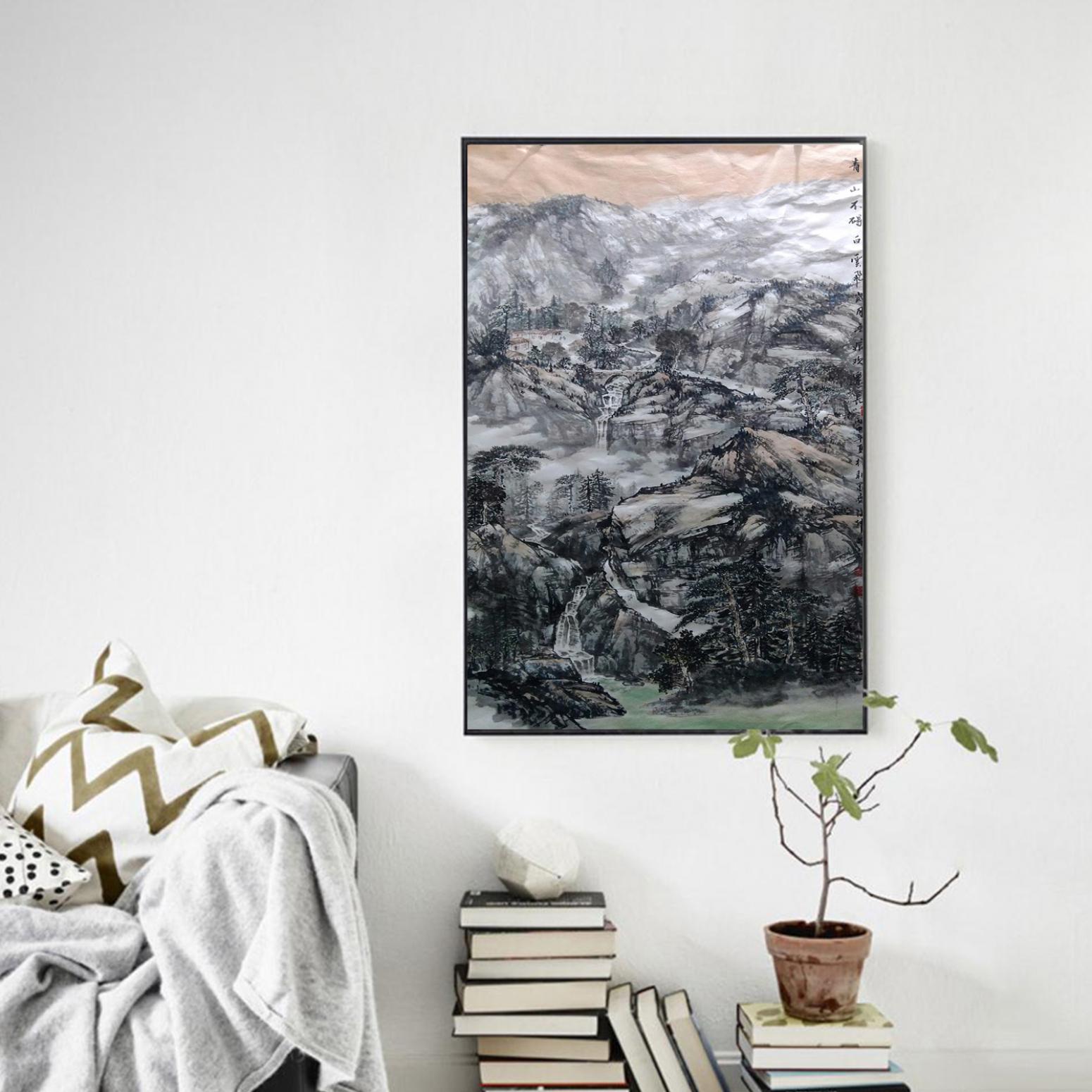 马海伟国画作品《【青山不转白云飞】作者马海伟》【图3】