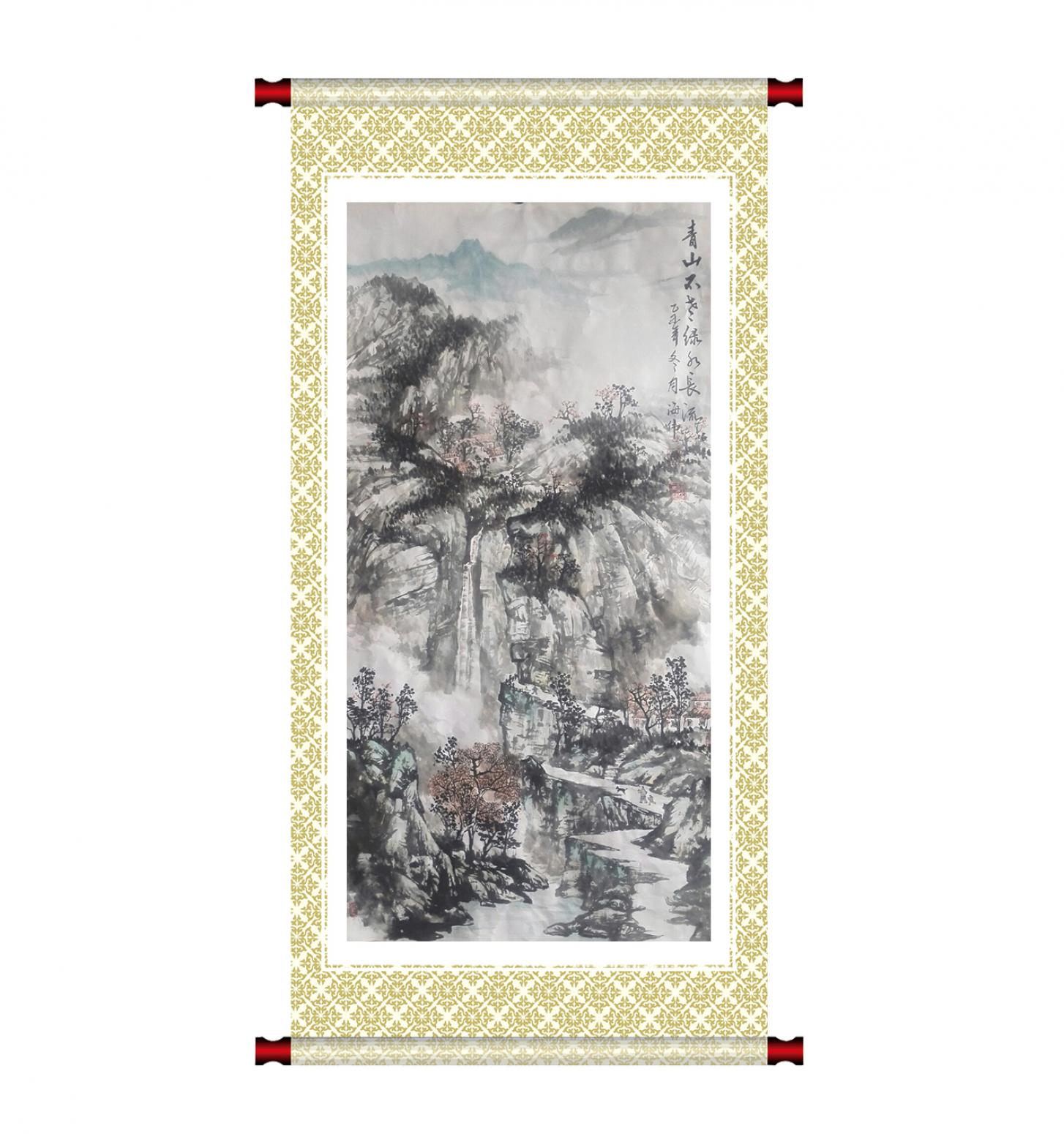 马海伟国画作品《【川流不息】作者马海伟》【图1】