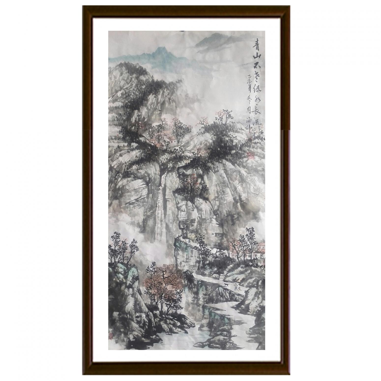 马海伟国画作品《【川流不息】作者马海伟》【图2】