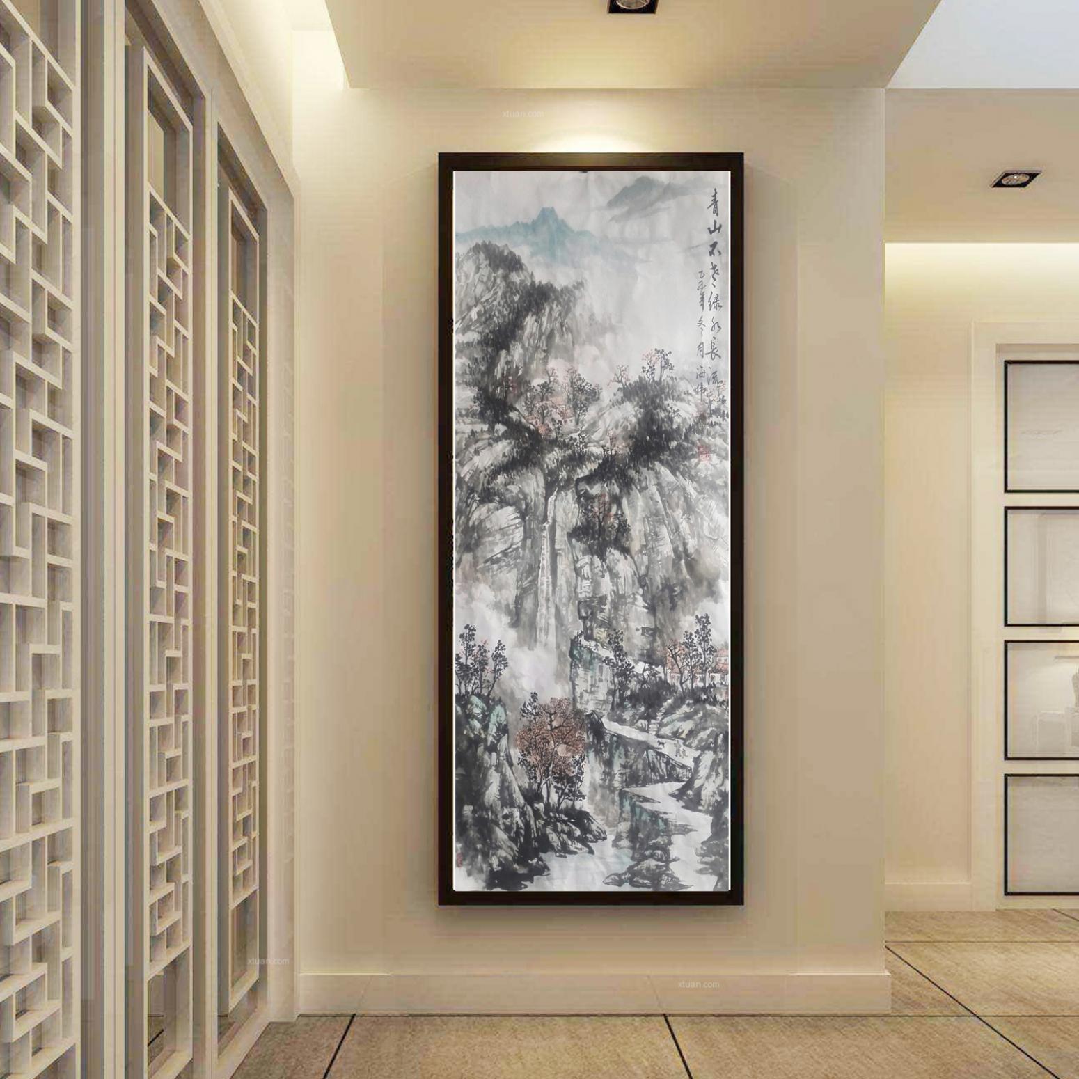 马海伟国画作品《【川流不息】作者马海伟》【图3】