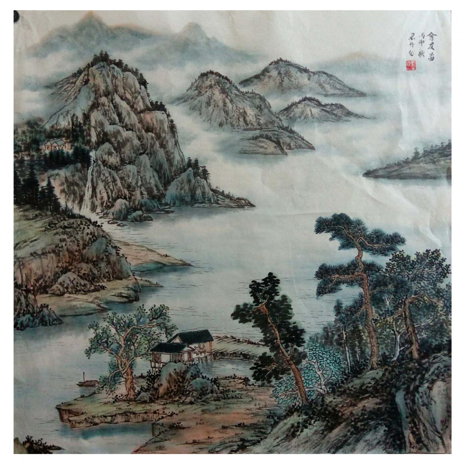 墨丹国画作品《【山河之家】作者墨丹》