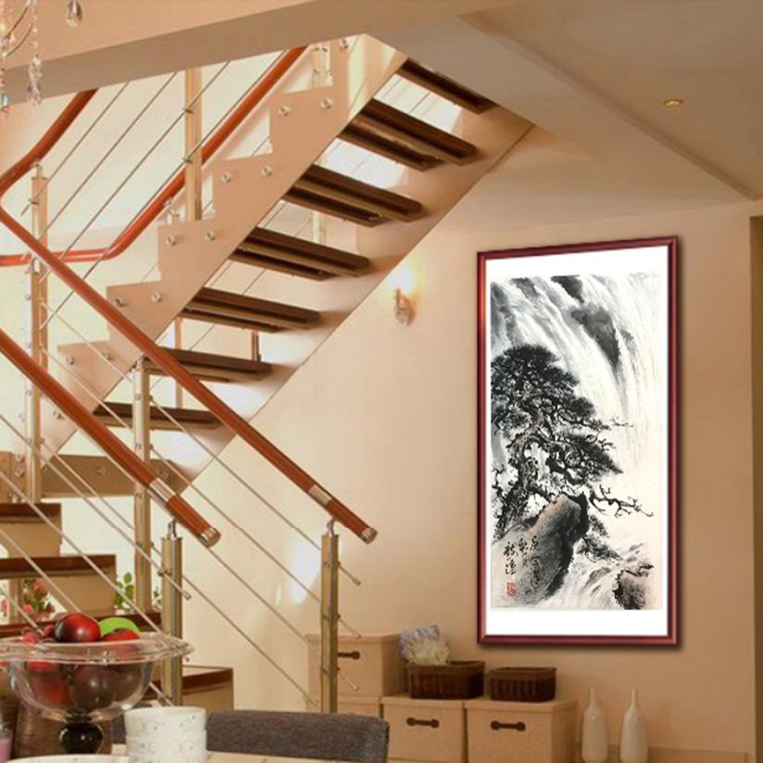 罗树辉国画作品《【瀑下松立】作者罗树辉》【图3】