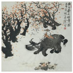 丁洪运国画作品《【牧童图】作者丁洪运》价格720.00元