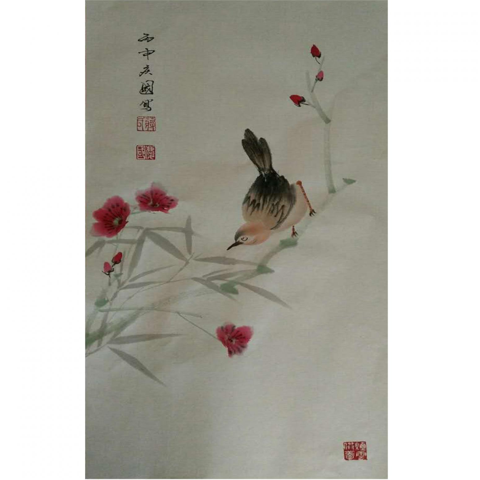 蒋庆国国画作品《【花鸟4】作者蒋庆国》