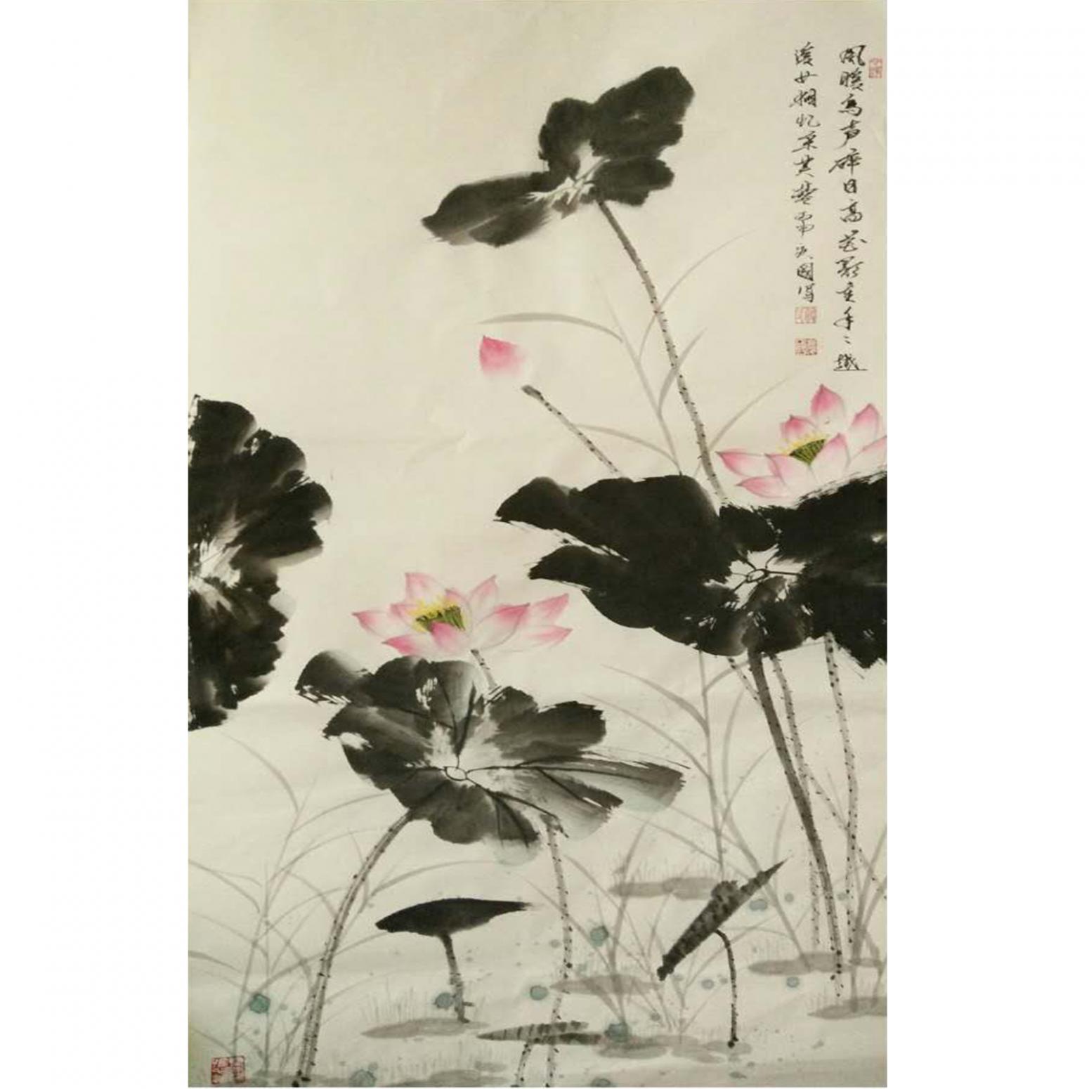 蒋庆国国画作品《【荷花】作者蒋庆国》