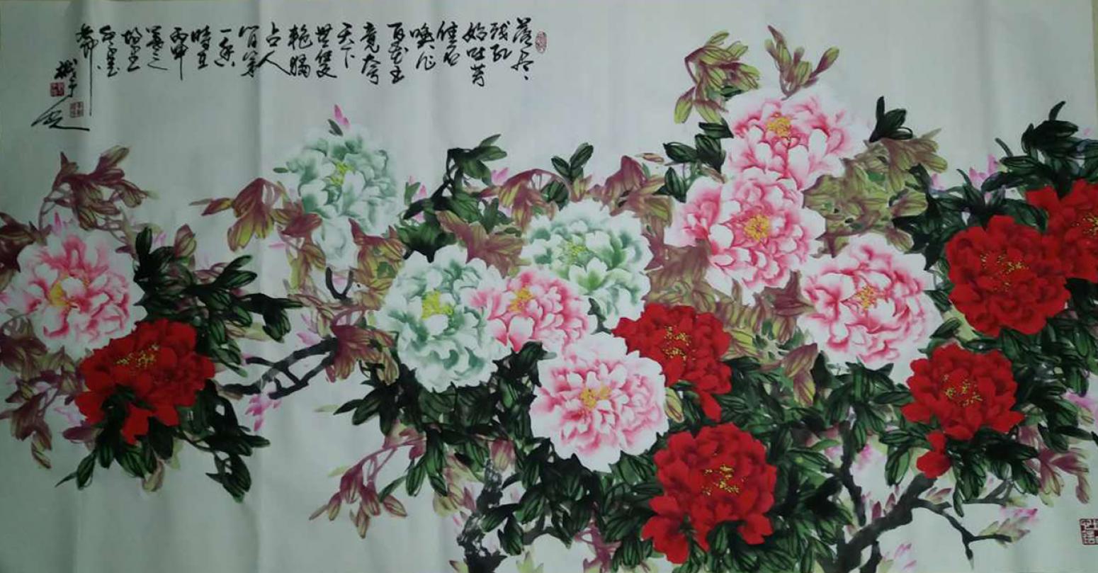李朝国国画作品《【花开富贵1】作者李朝国》【图0】