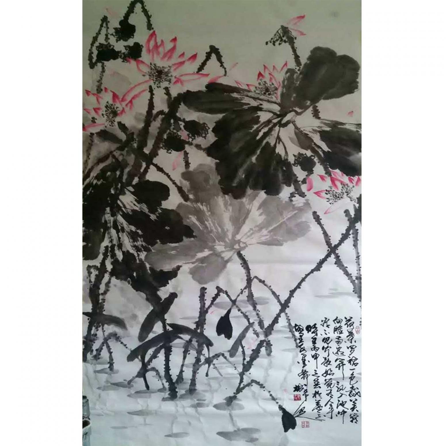 李朝国国画作品《【莲花1】作者李朝国》
