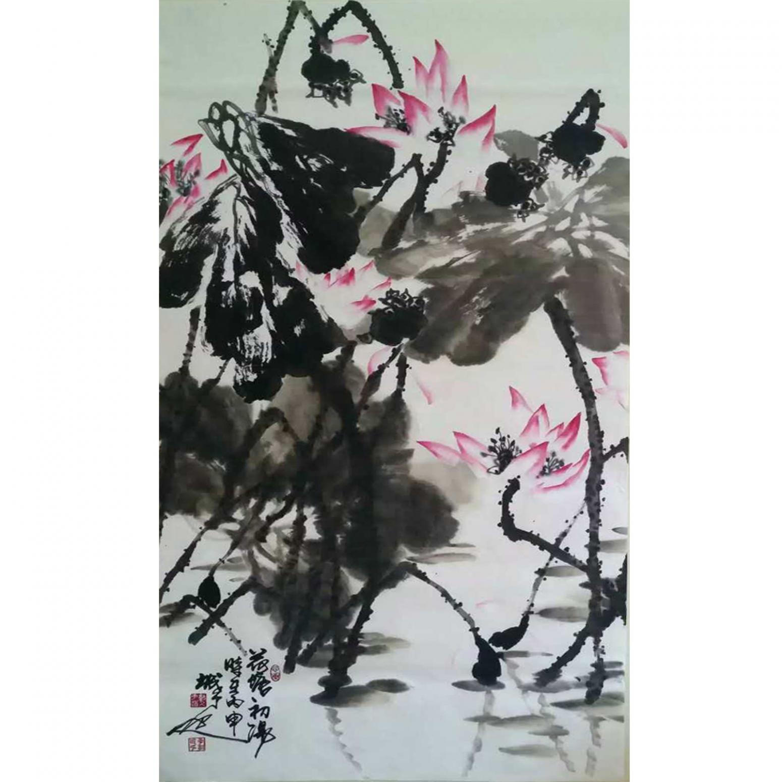 李朝国国画作品《【莲花3】作者李朝国》