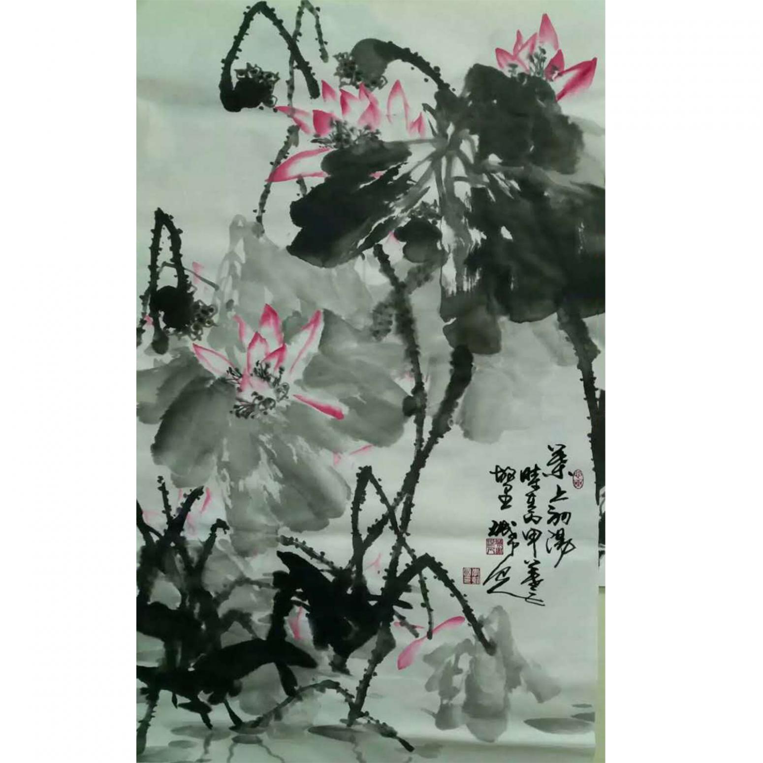 李朝国国画作品《【莲花5】作者李朝国》