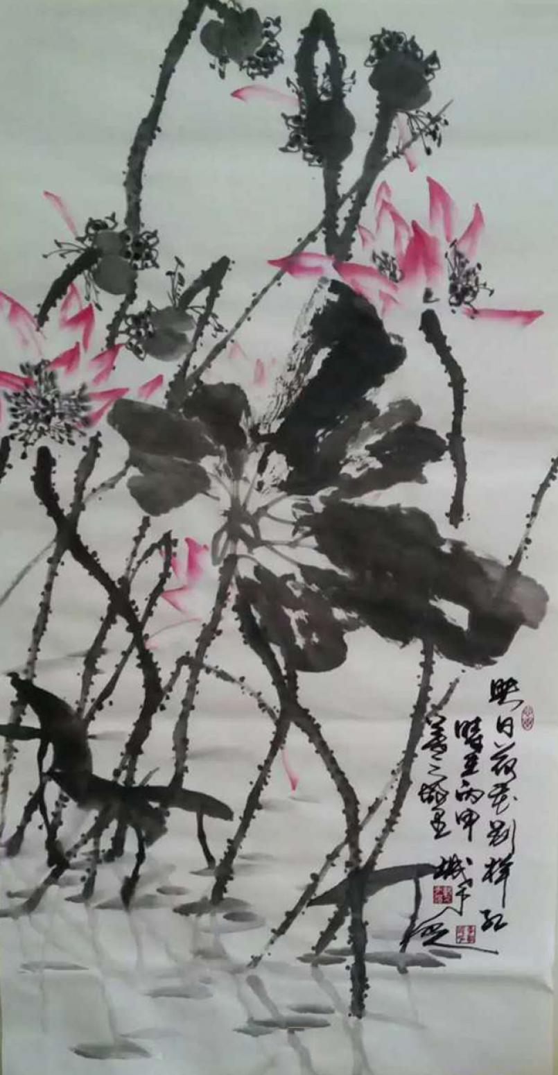 李朝国国画作品《【莲花6】作者李朝国》【图0】