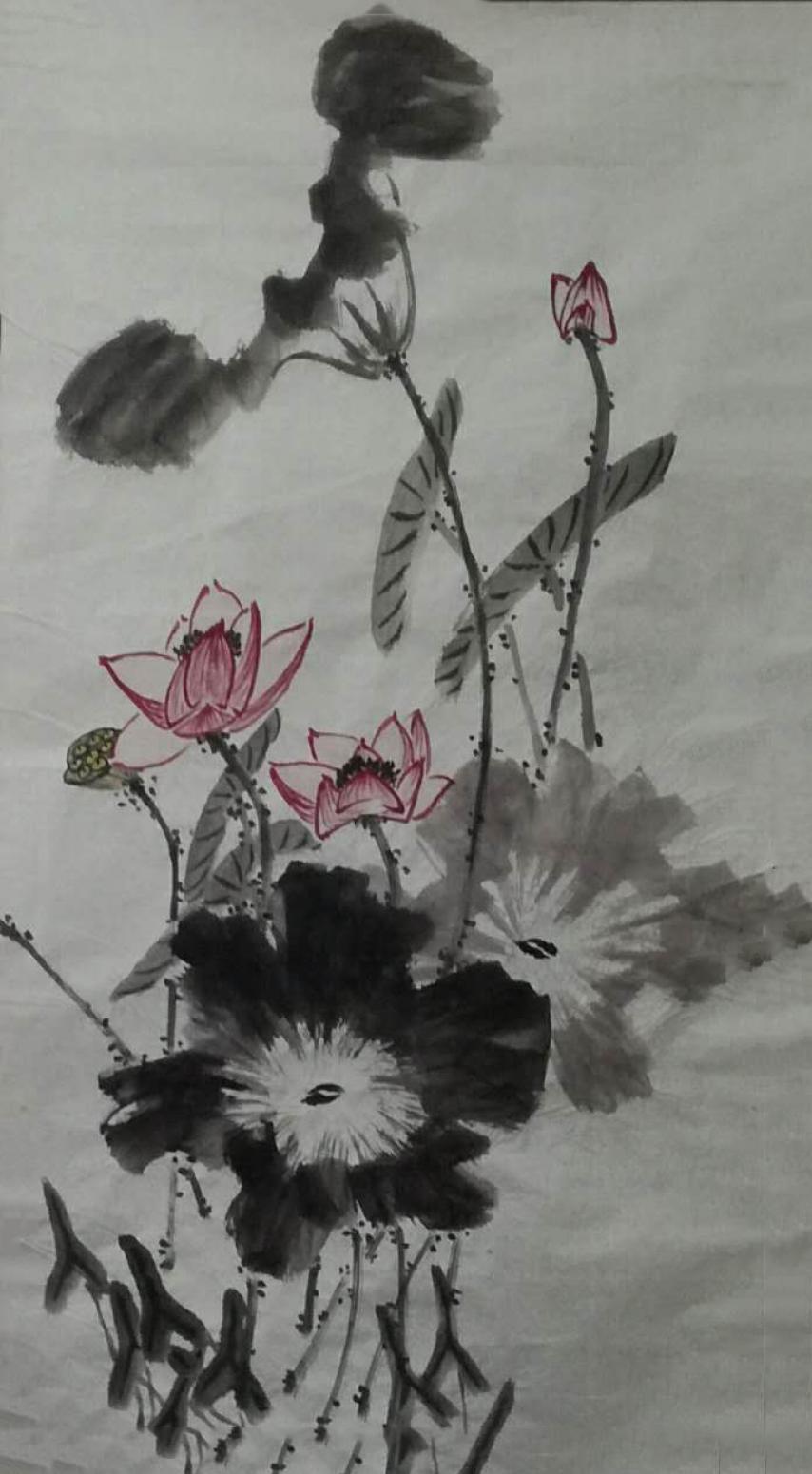 李丽芳国画作品《【水莲】作者李丽芳》【图0】