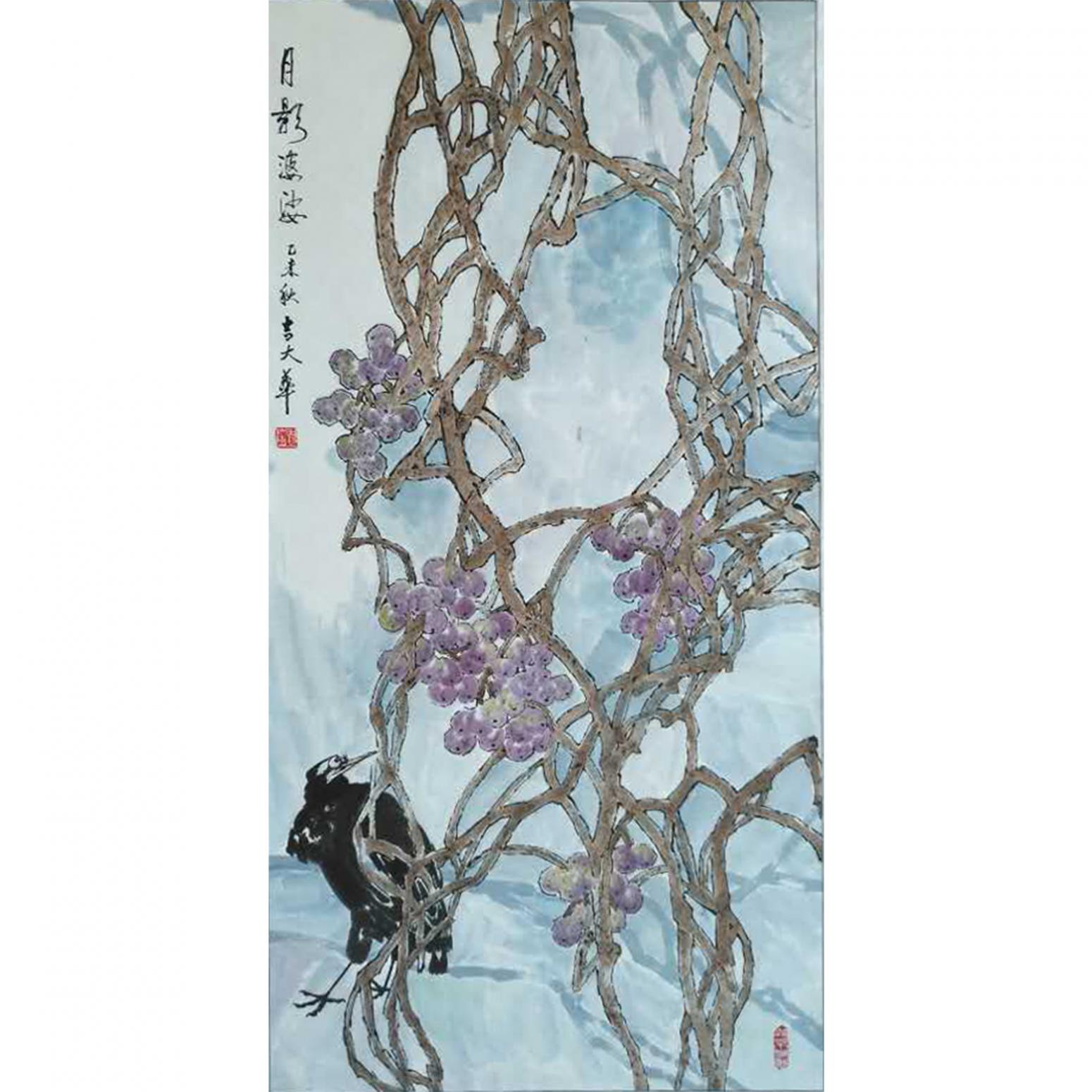 吉大华国画作品《【月影婆娑】作者吉大华》