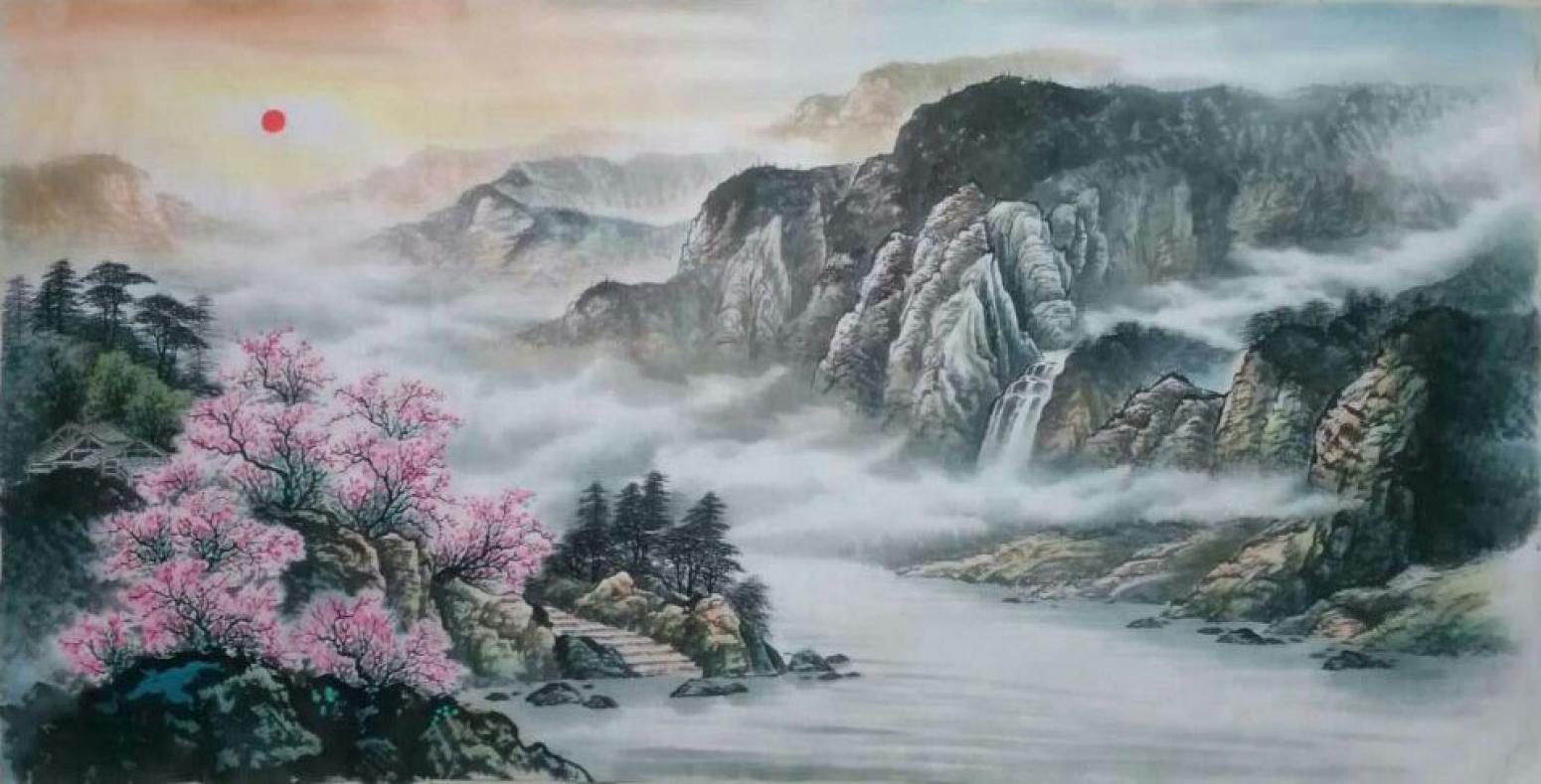 宁建华国画作品《【山水4】作者宁建华》【图0】