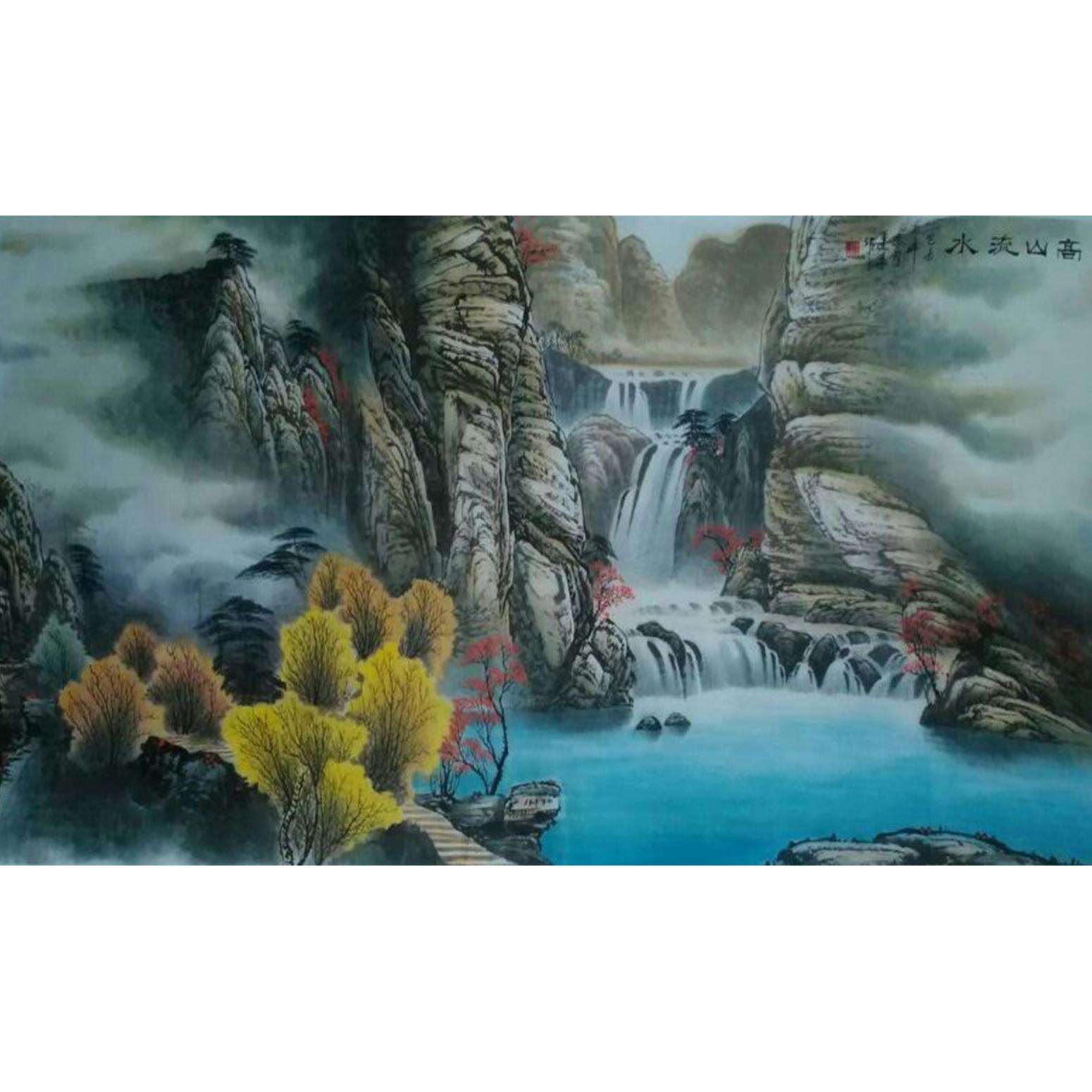 宁建华国画作品《【高山流水】作者宁建华》