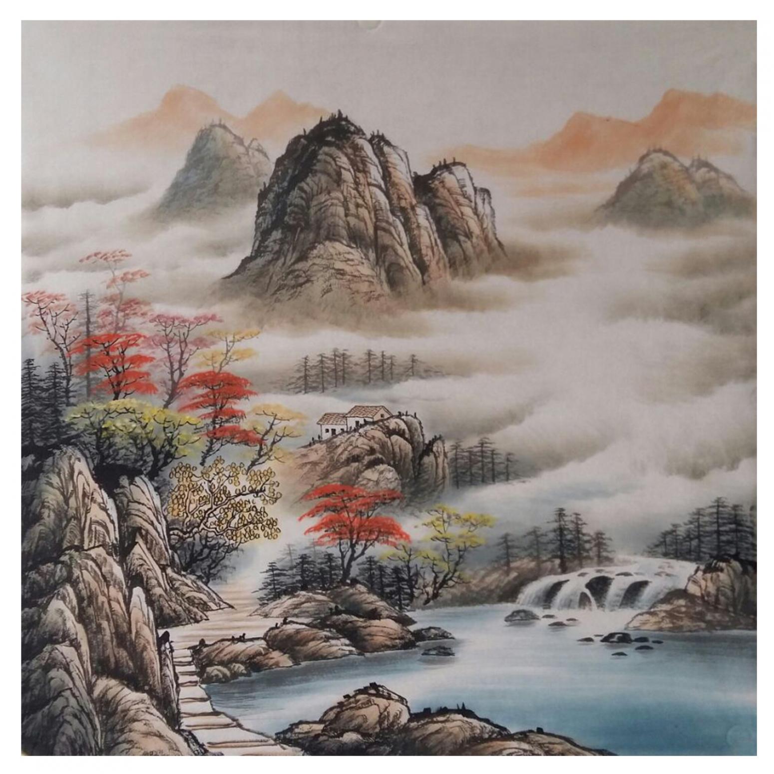 宁建华国画作品《【山水9】作者宁建华》