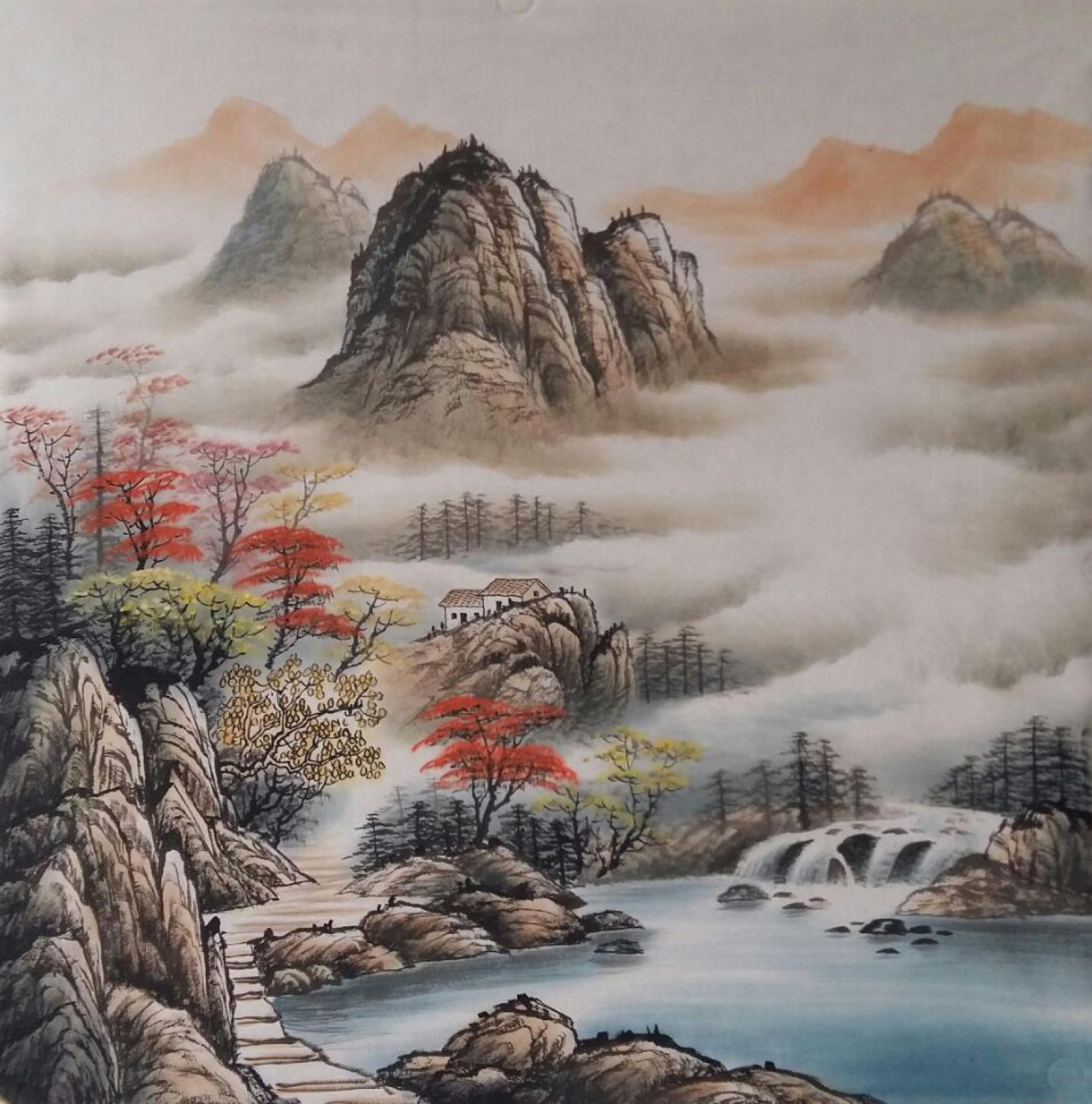 宁建华国画作品《【山水9】作者宁建华》【图0】