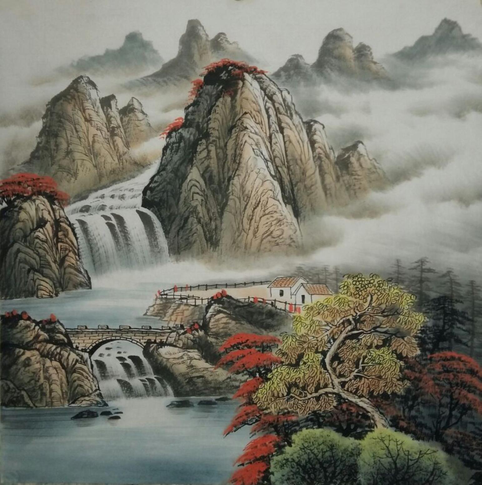 宁建华国画作品《【山水10】作者宁建华》【图0】