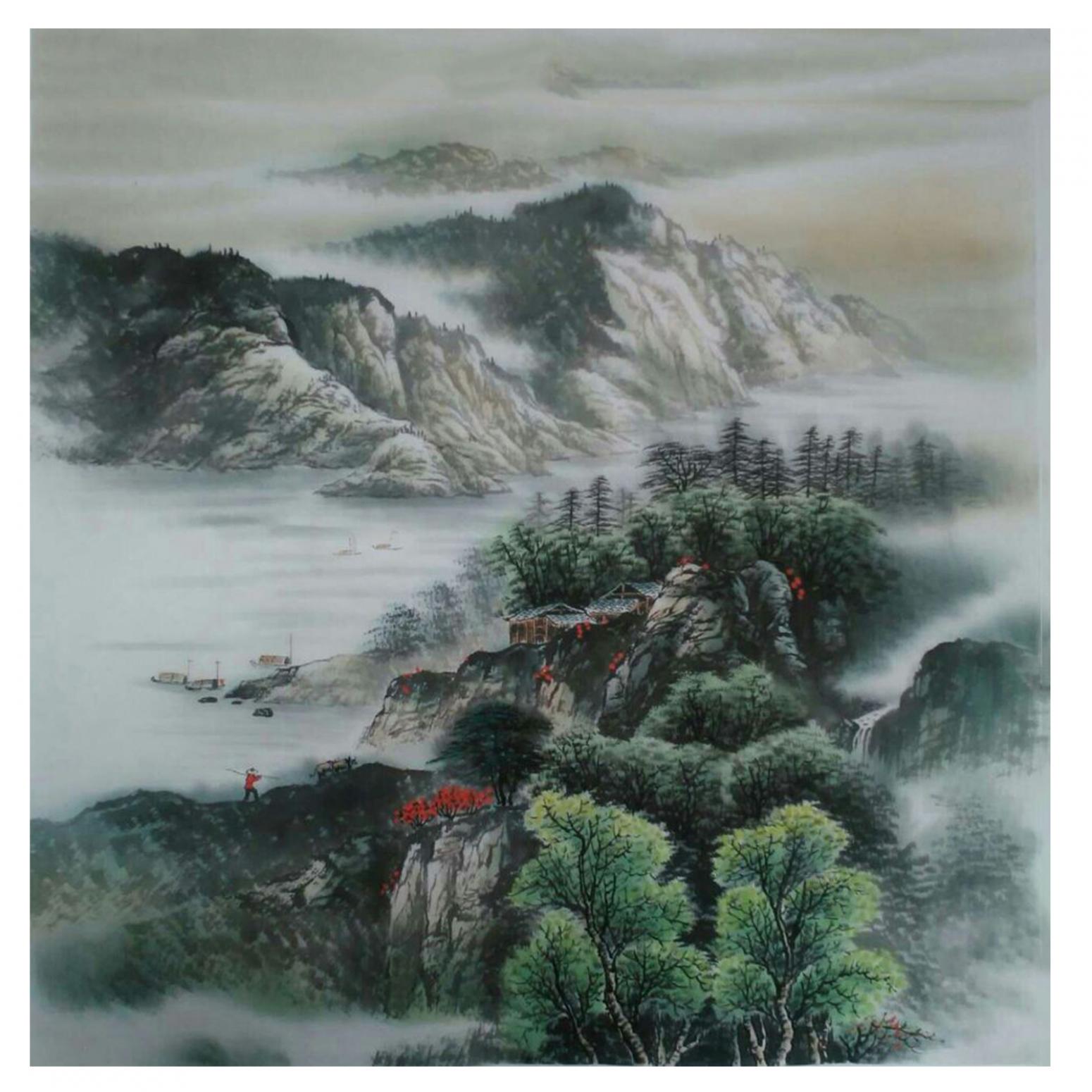 宁建华国画作品《【山水14】作者宁建华》