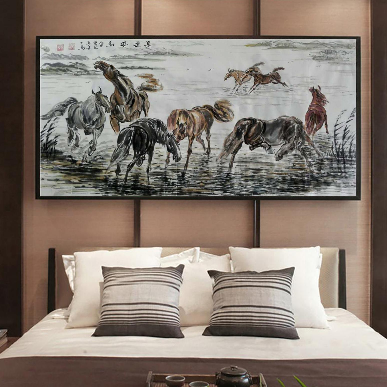 邵西安国画作品《【长泾浴马】作者邵西安》【图3】