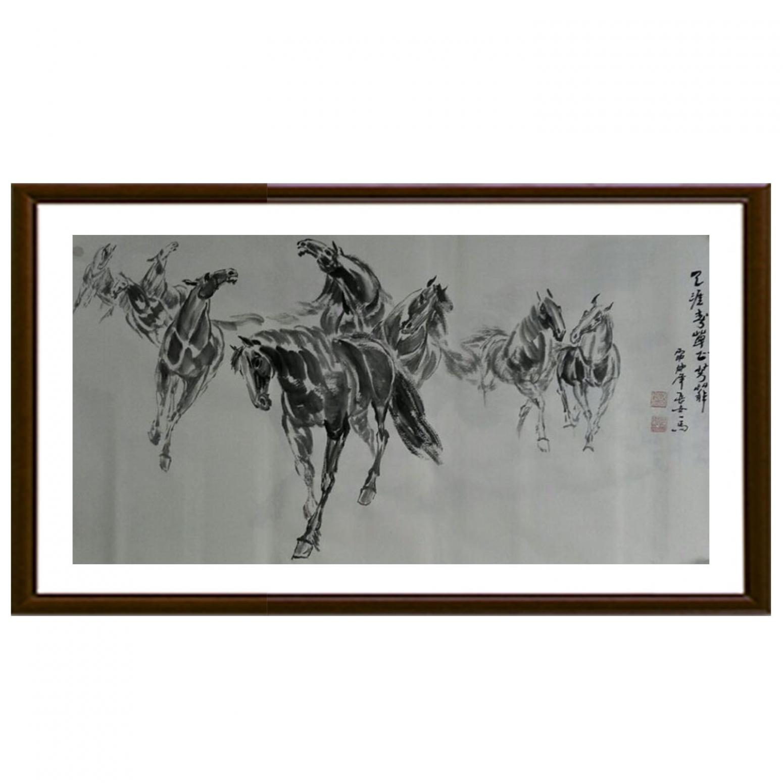 邵西安国画作品《【八马齐腾】作者邵西安》【图2】