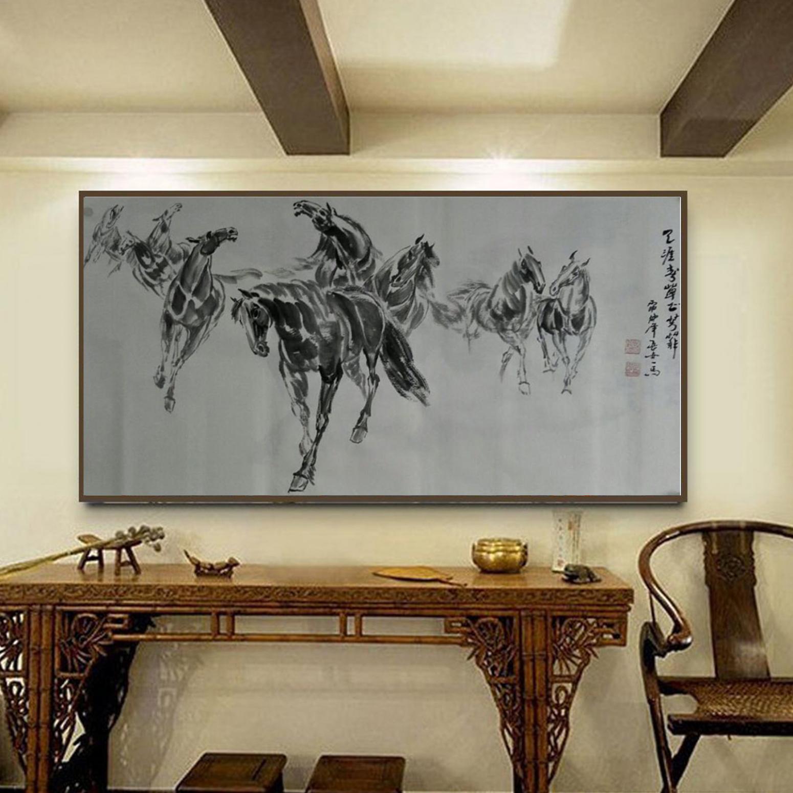 邵西安国画作品《【八马齐腾】作者邵西安》【图3】