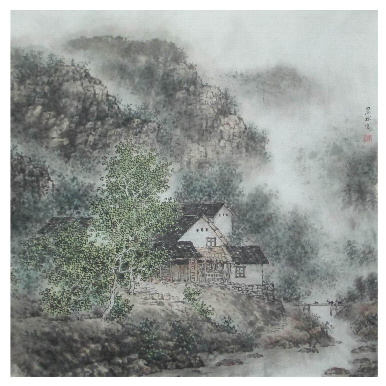 杨景林国画作品《【山水2】作者杨景林》