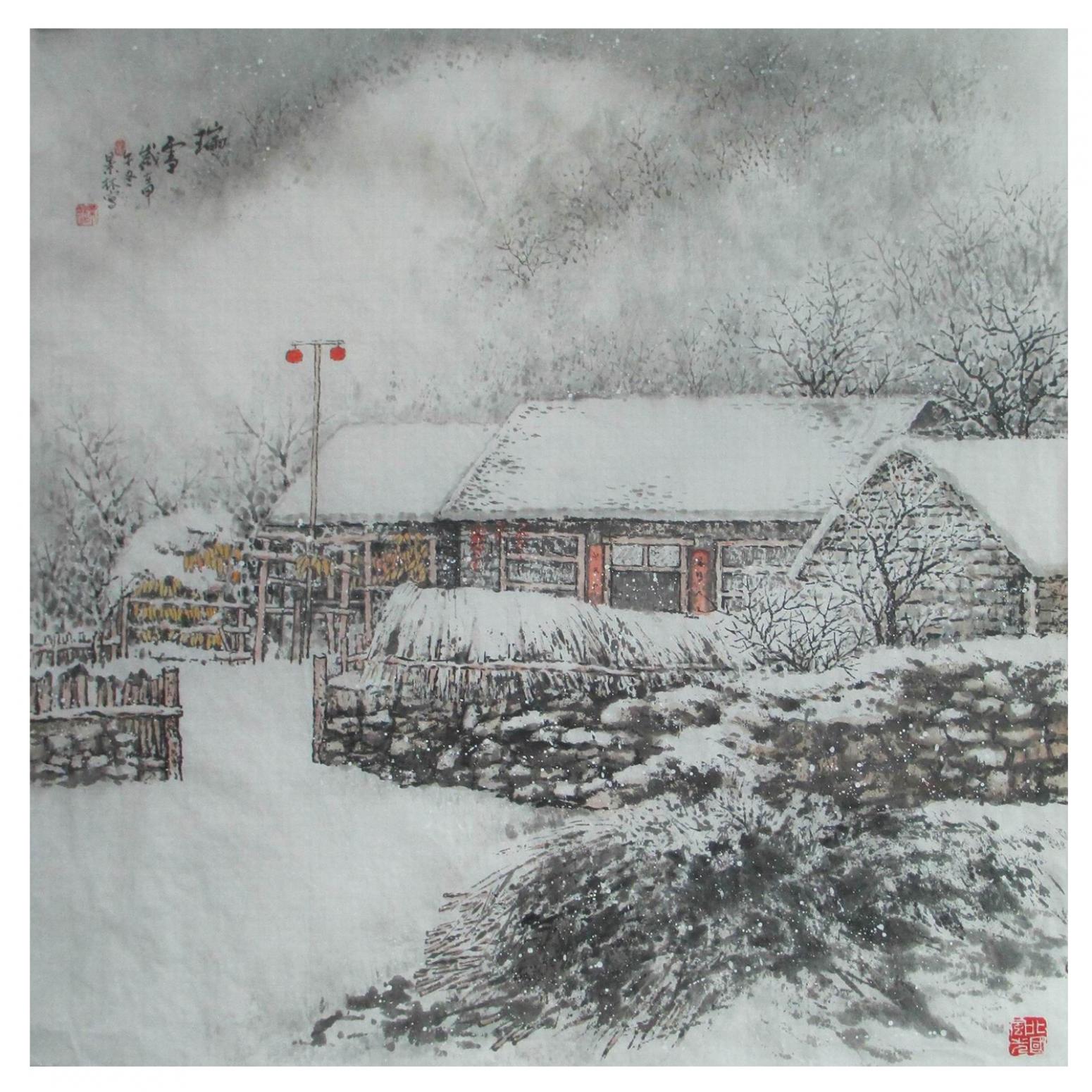 杨景林国画作品《【雪景】作者杨景林》