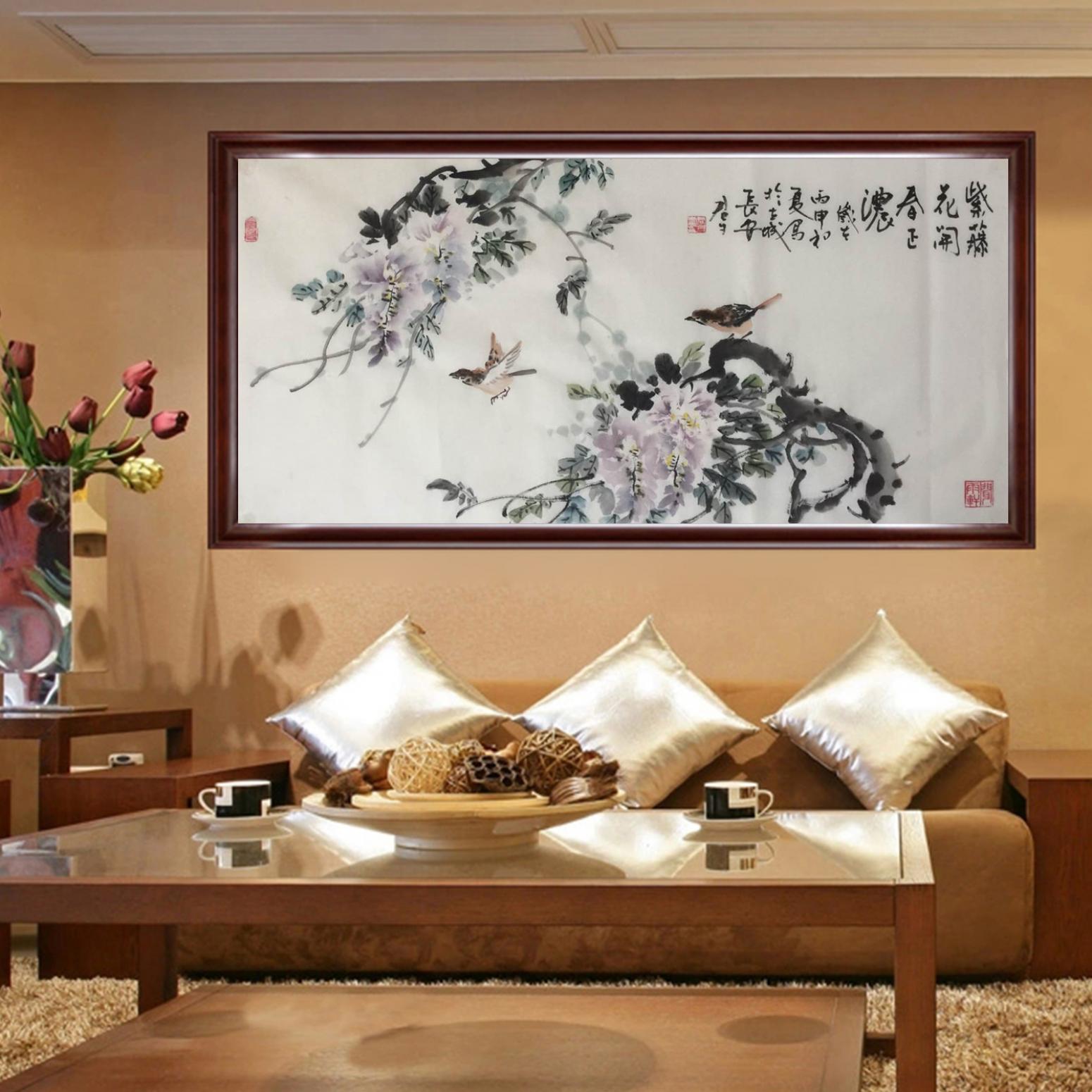 田君才国画作品《【紫藤花开】作者田君才》【图3】