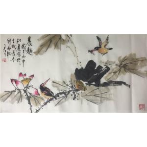 艺术品图片：艺术家田君才国画作品名称《【晨趣】作者田君才》价格4800.00 元