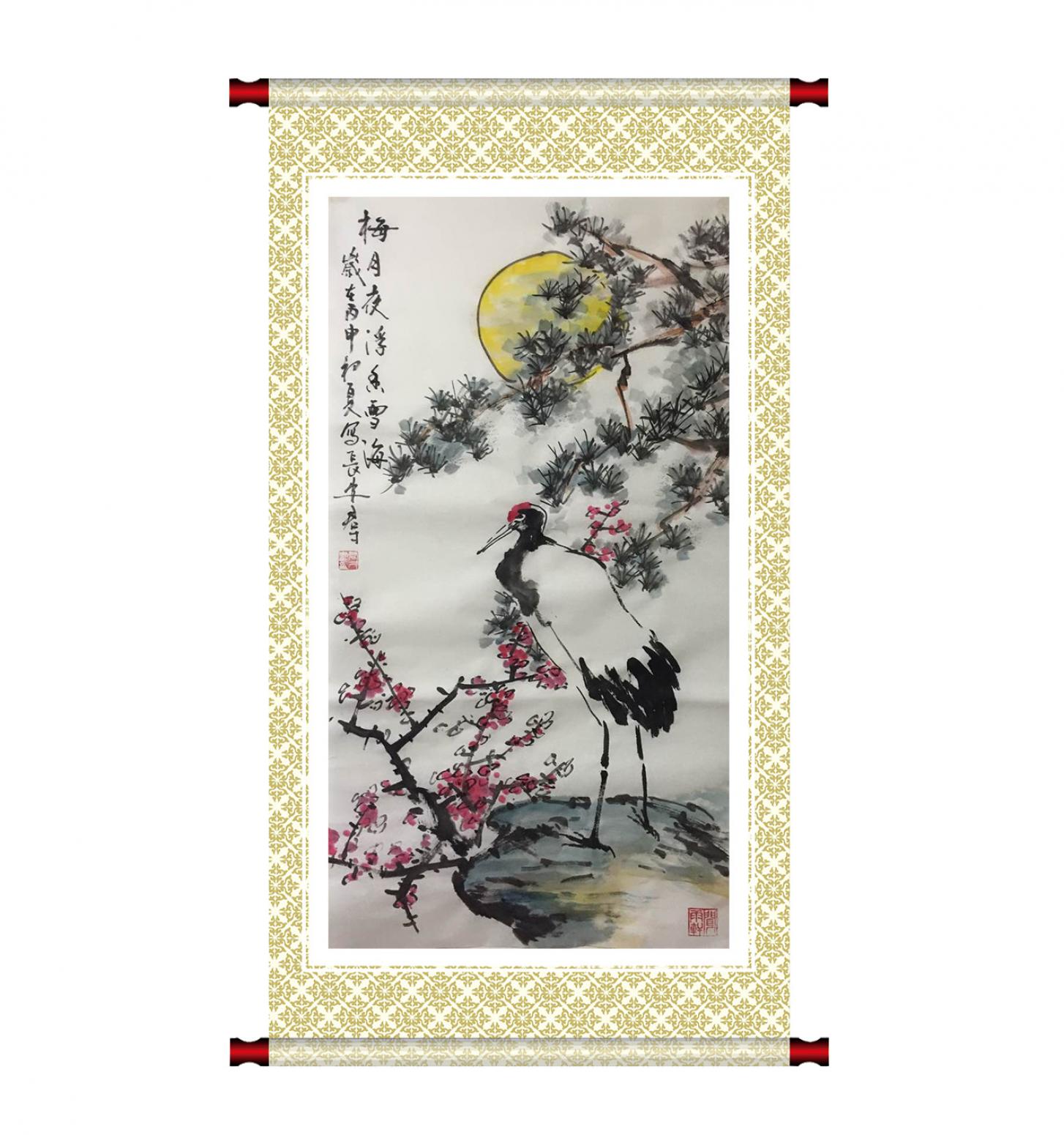 田君才国画作品《【梅月夜】作者田君才》【图1】