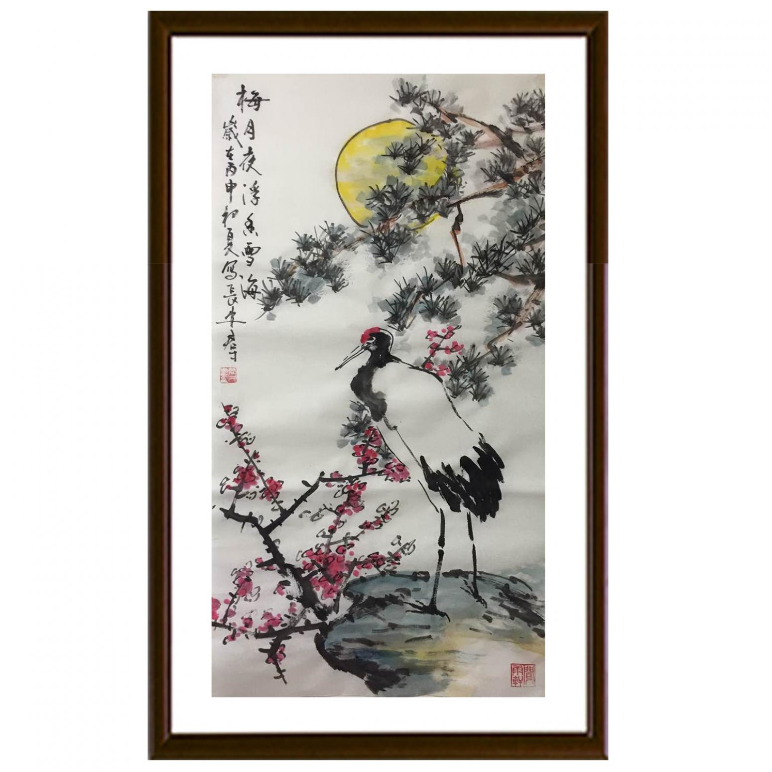 田君才国画作品《【梅月夜】作者田君才》【图2】