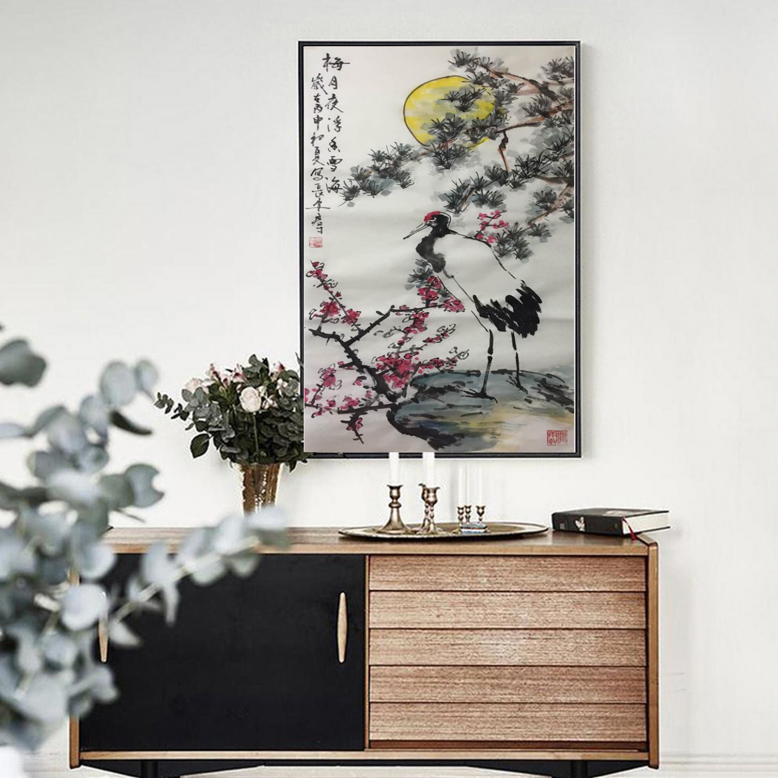 田君才国画作品《【梅月夜】作者田君才》【图3】