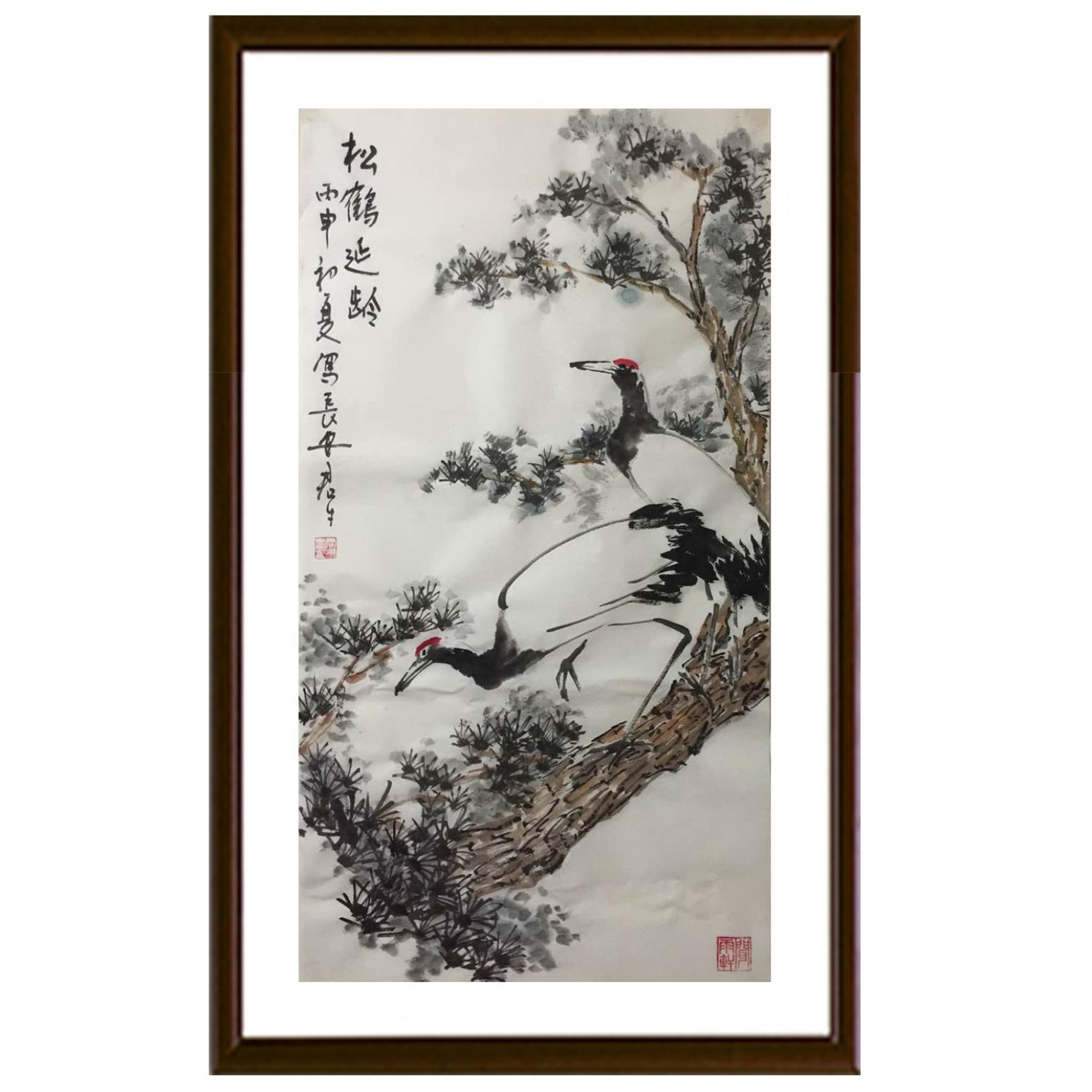 田君才国画作品《【松鹤延年】作者田君才》【图2】