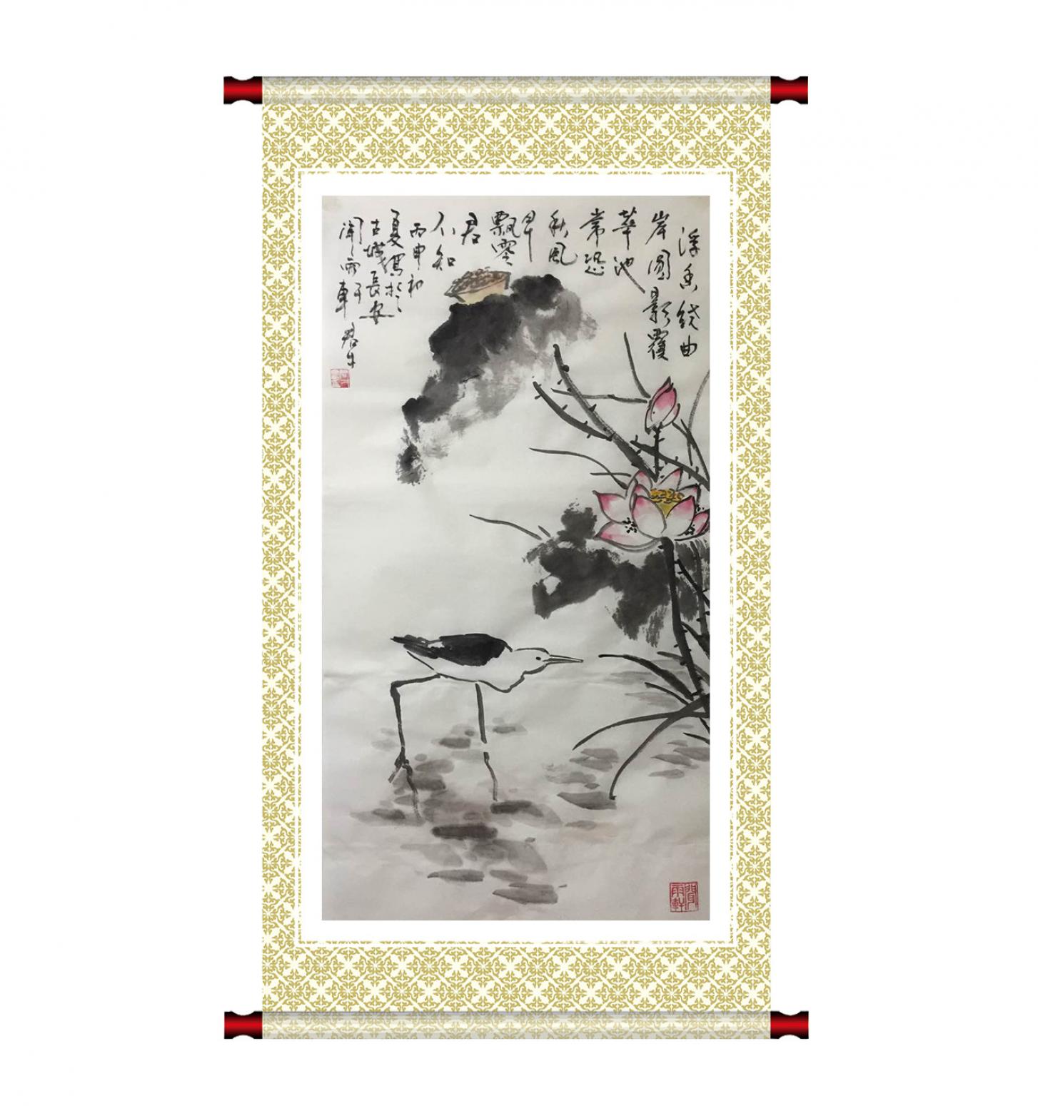 田君才国画作品《【荷塘春色】作者田君才》【图1】