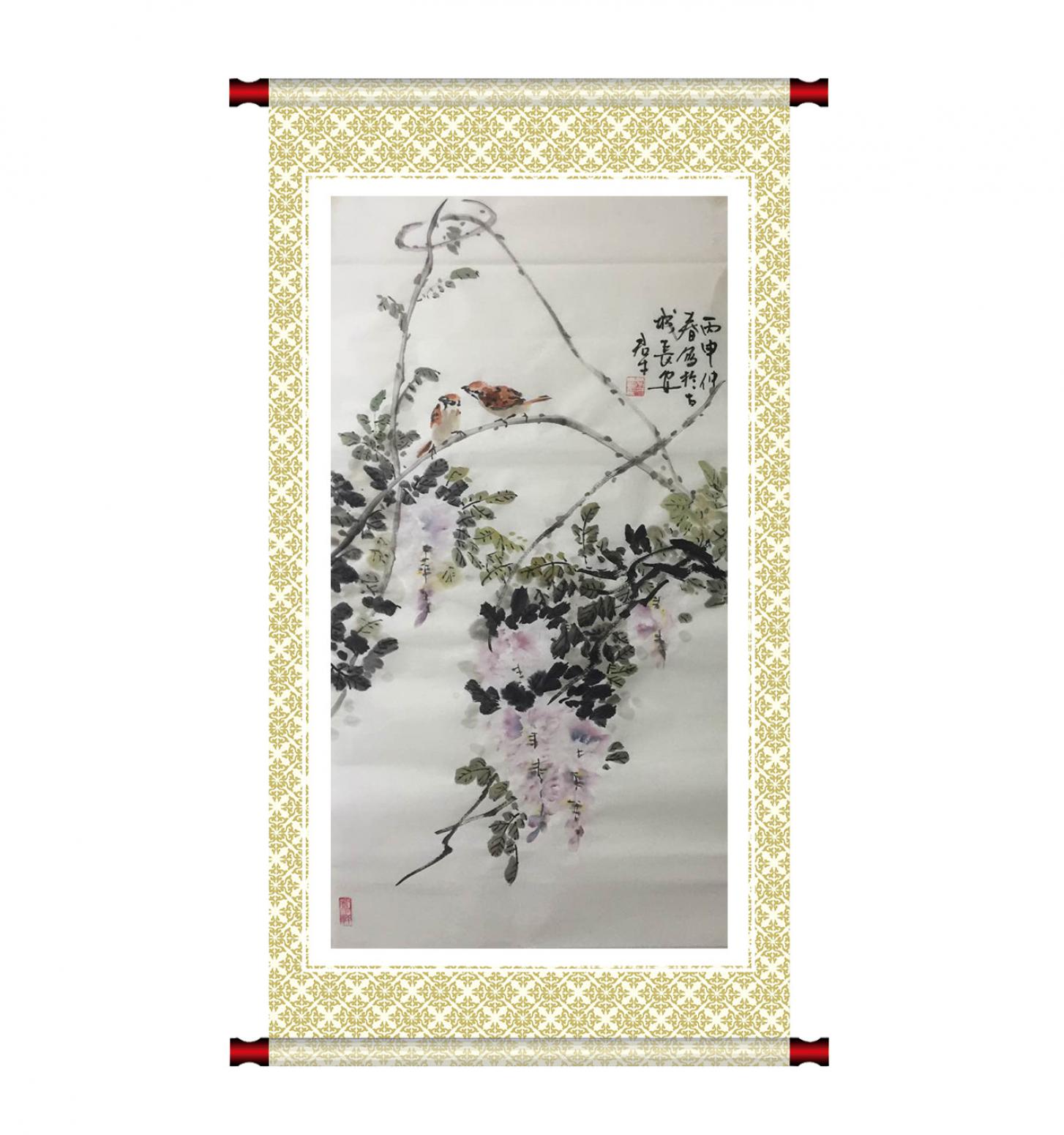 田君才国画作品《【春鸟常啼】作者田君才》【图1】