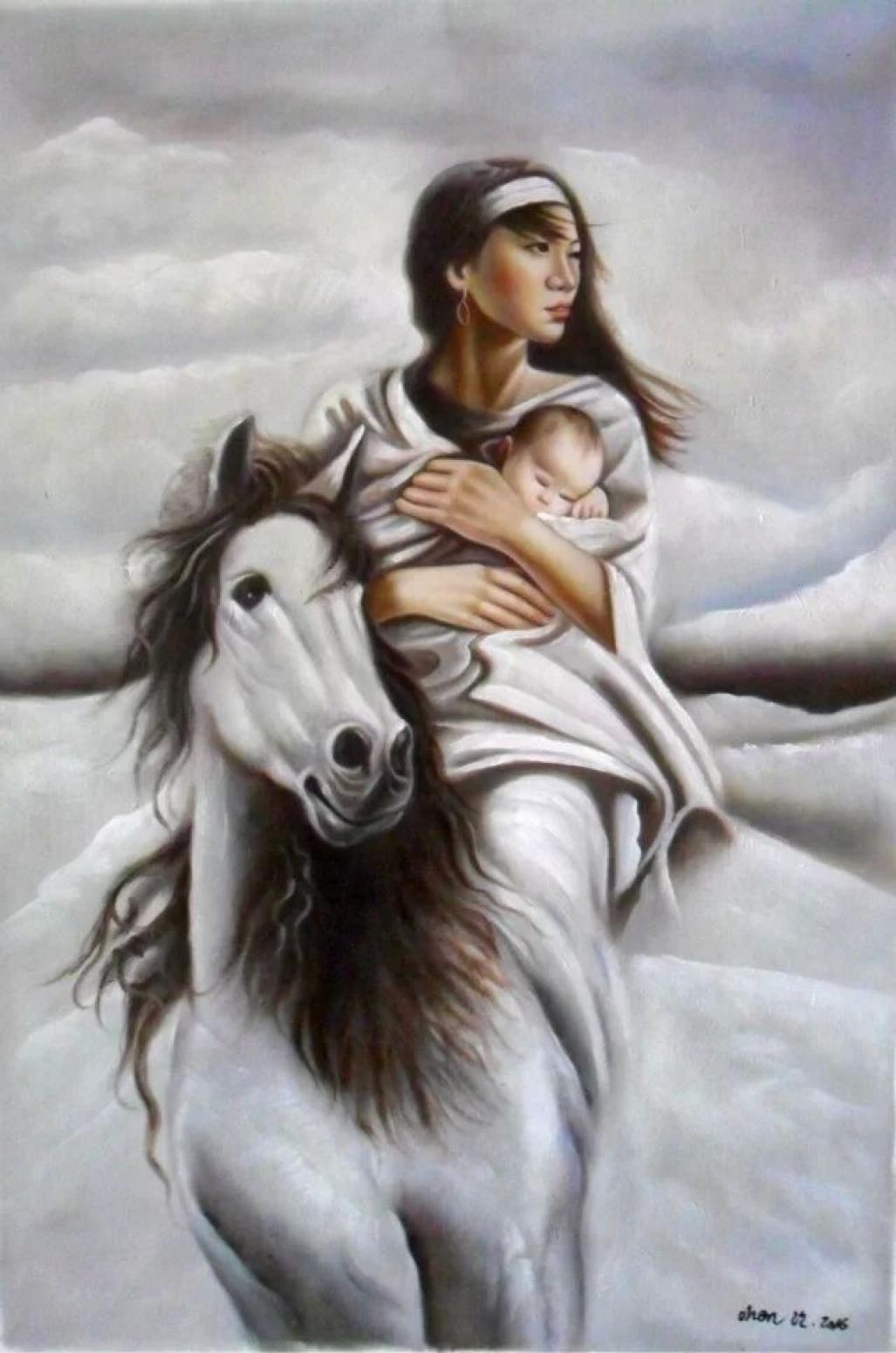 陈力油画作品《【母子】作者陈力》【图0】