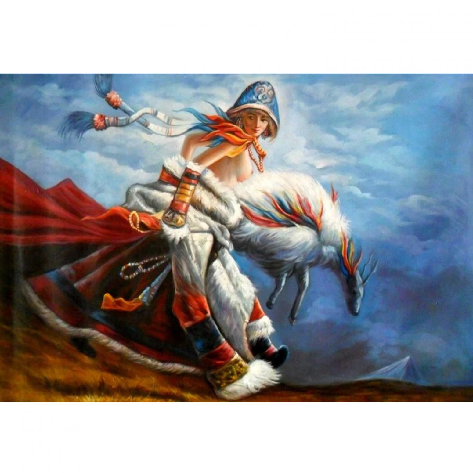 陈力油画作品《【回首】作者陈力》