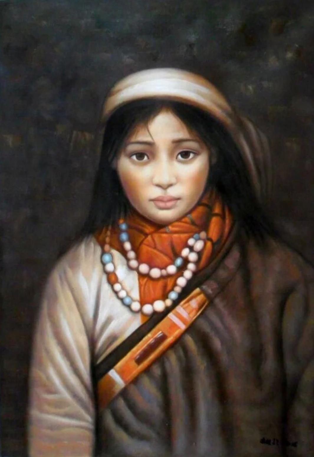 陈力油画作品《少数民族人物油画》【图0】