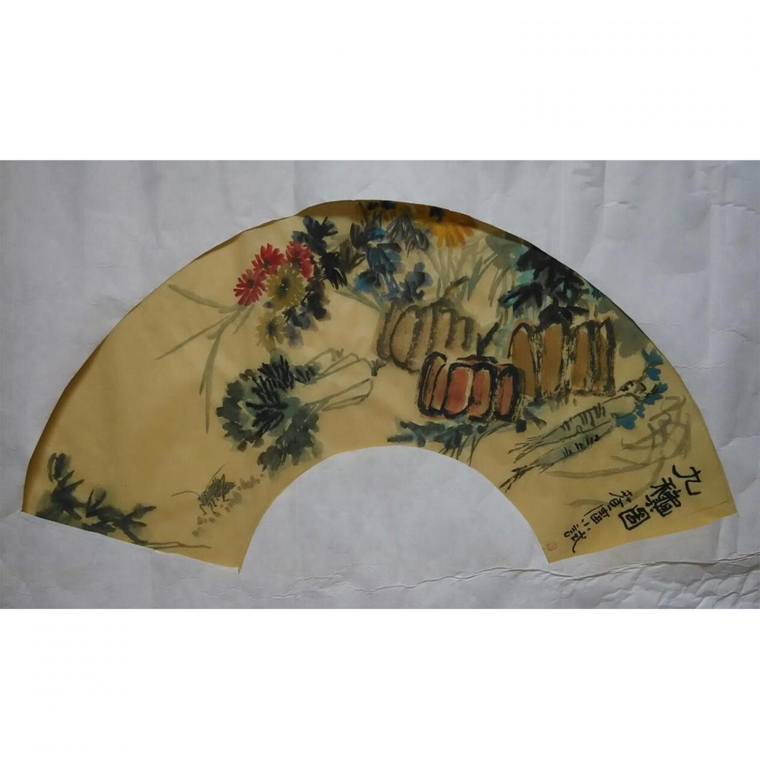 柳春雷国画作品《【扇面6】作者柳春雷》