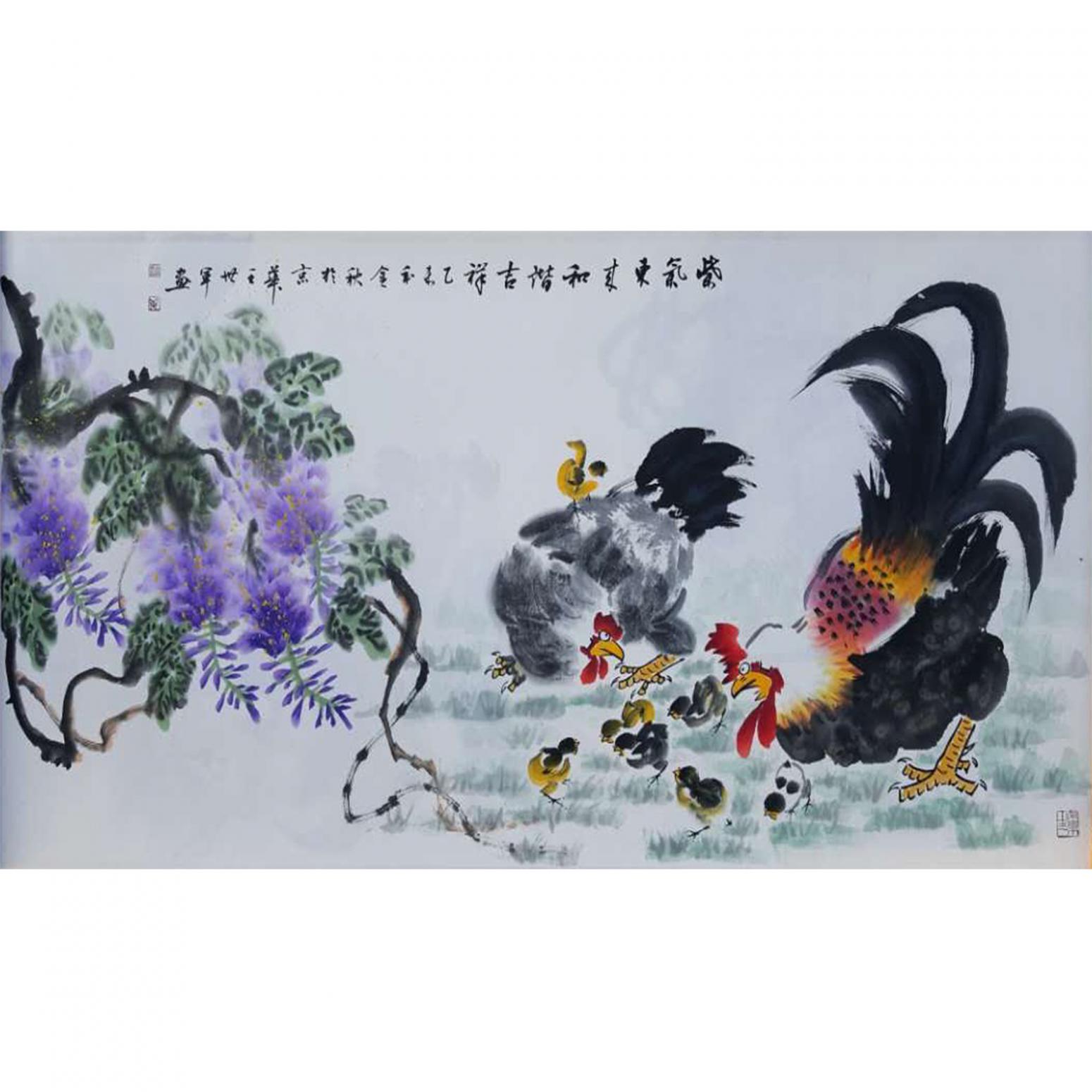 王世军国画作品《【紫气东来1】王世军》