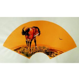 艺术品图片：艺术家杨金岗国画作品名称《【草原】作者杨金岗》价格480.00 元